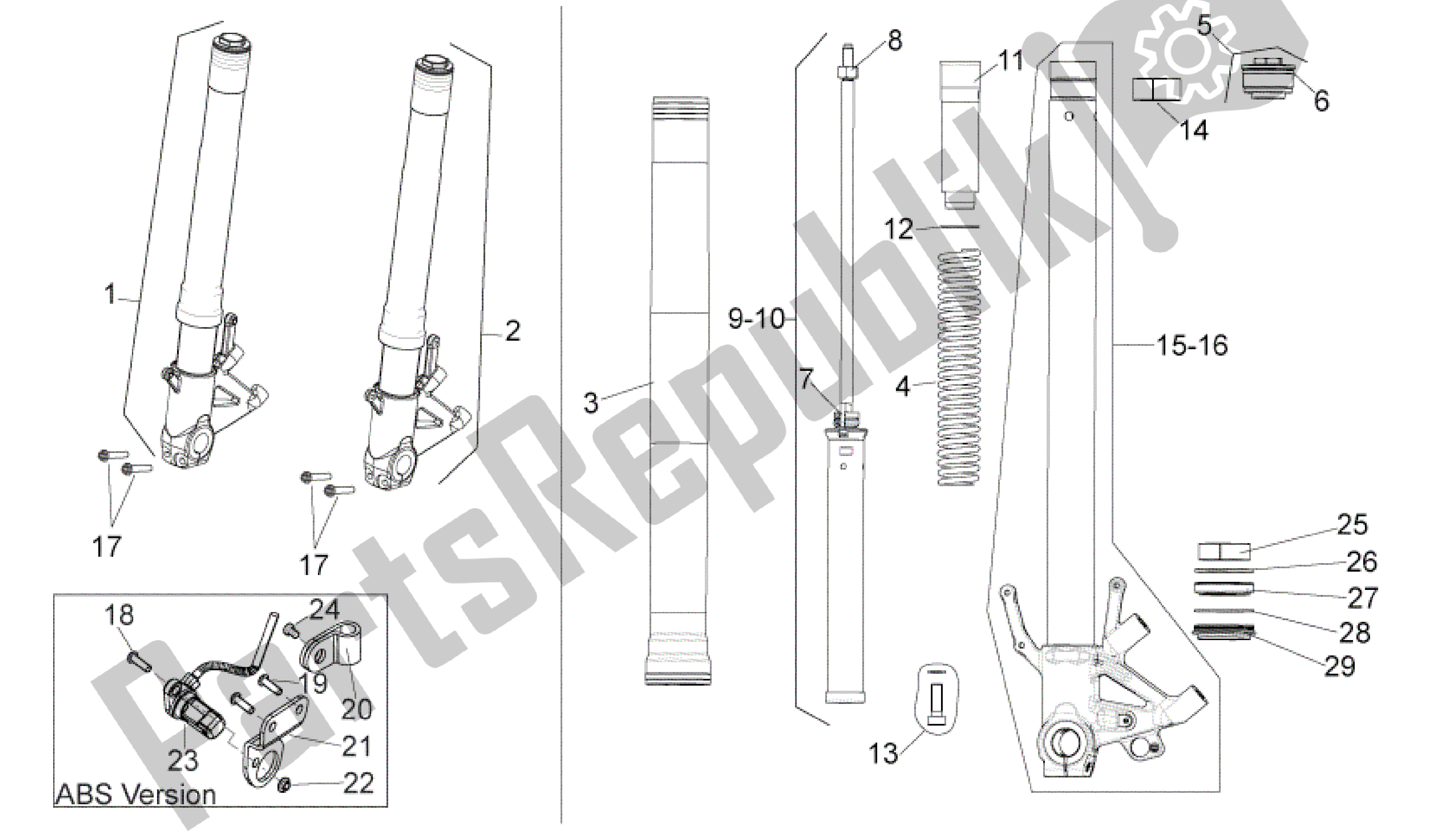 Toutes les pièces pour le Fourche Ii du Aprilia Shiver 750 2009