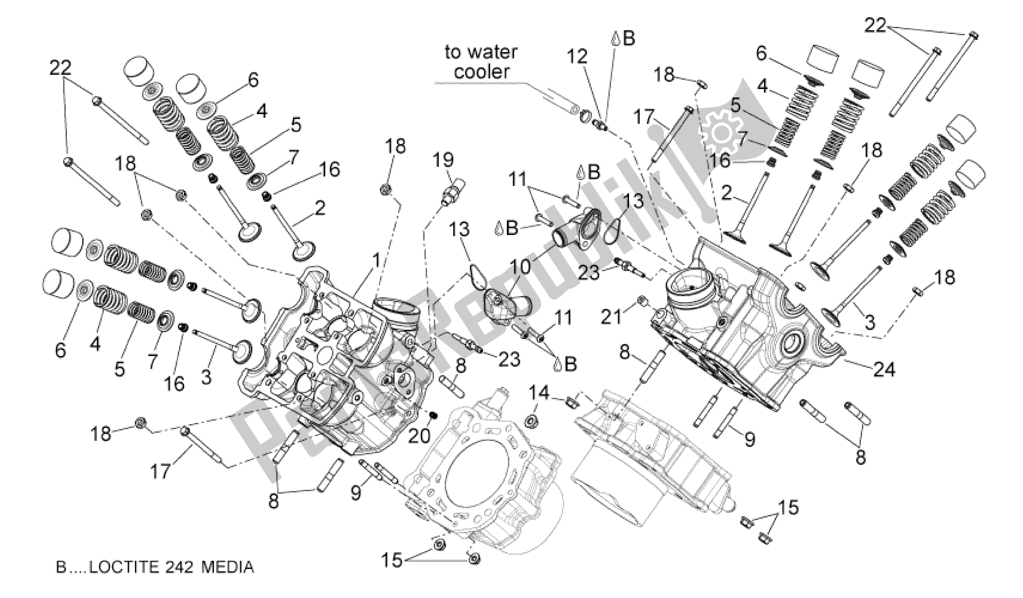 Wszystkie części do G? Owica Cylindra - Zawory Aprilia Shiver 750 2009