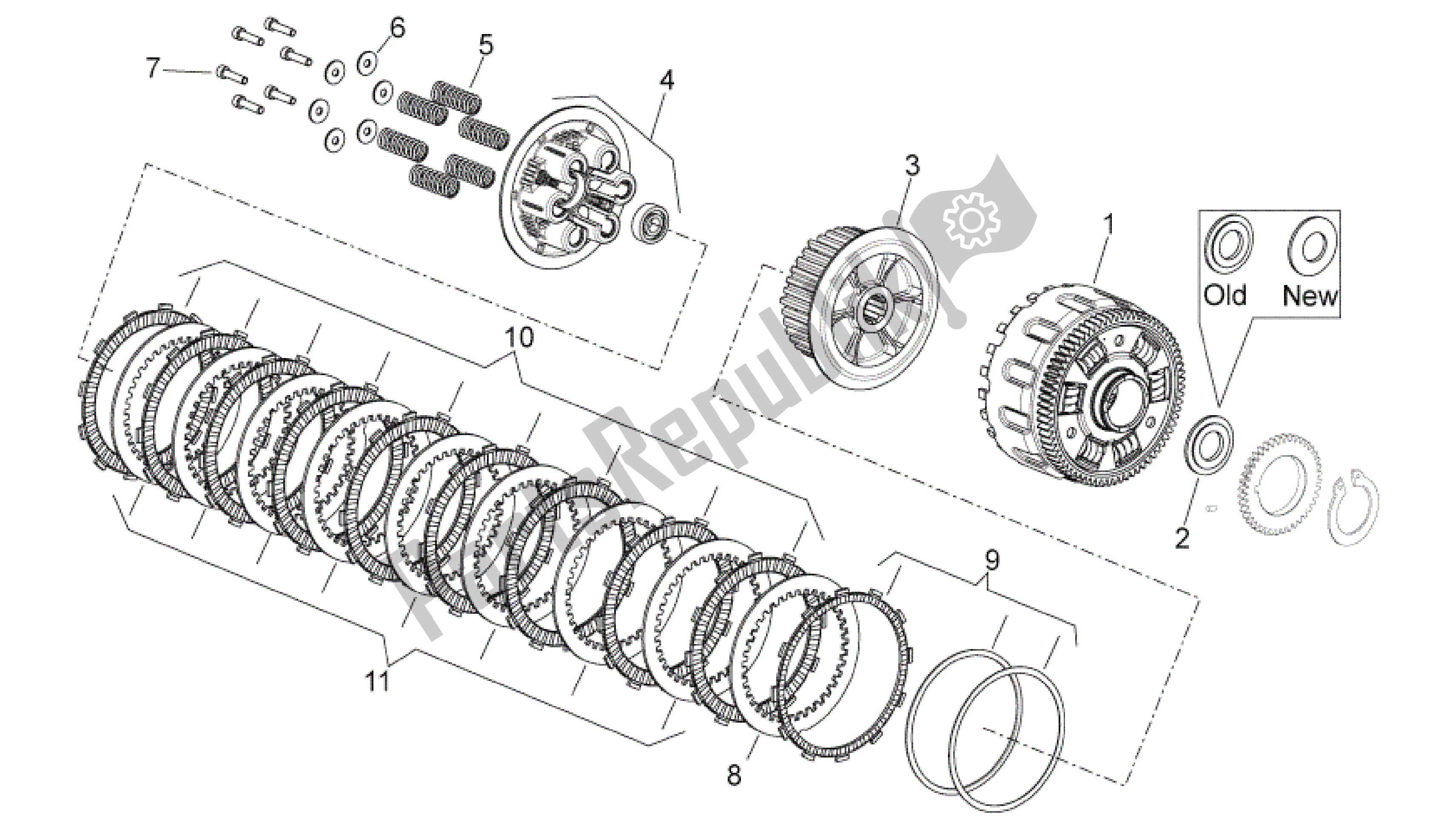 All parts for the Clutch Ii of the Aprilia Shiver 750 2009