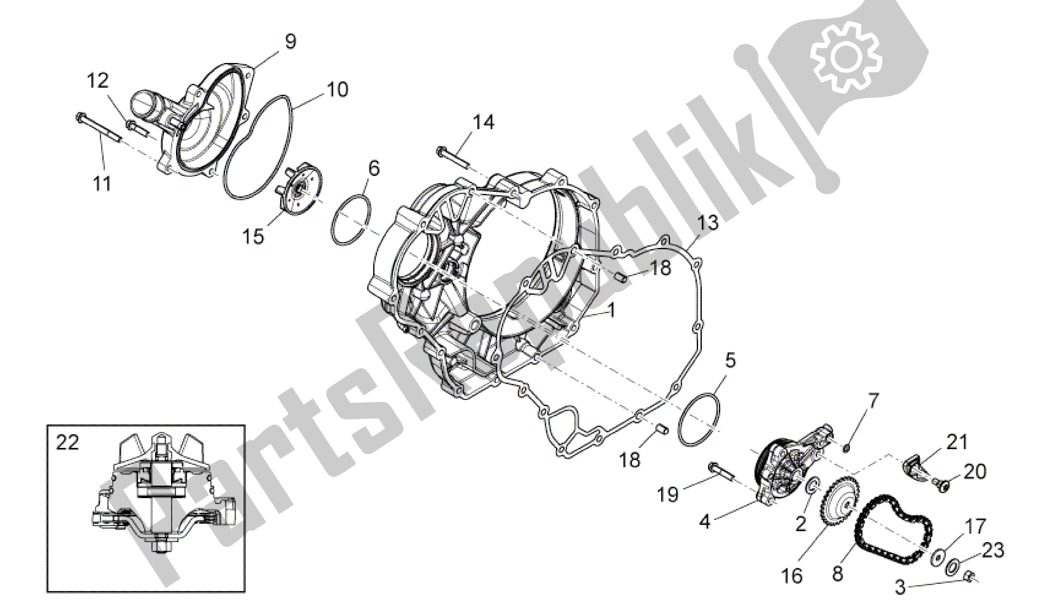 All parts for the Water Pump Ii of the Aprilia Shiver 750 2009
