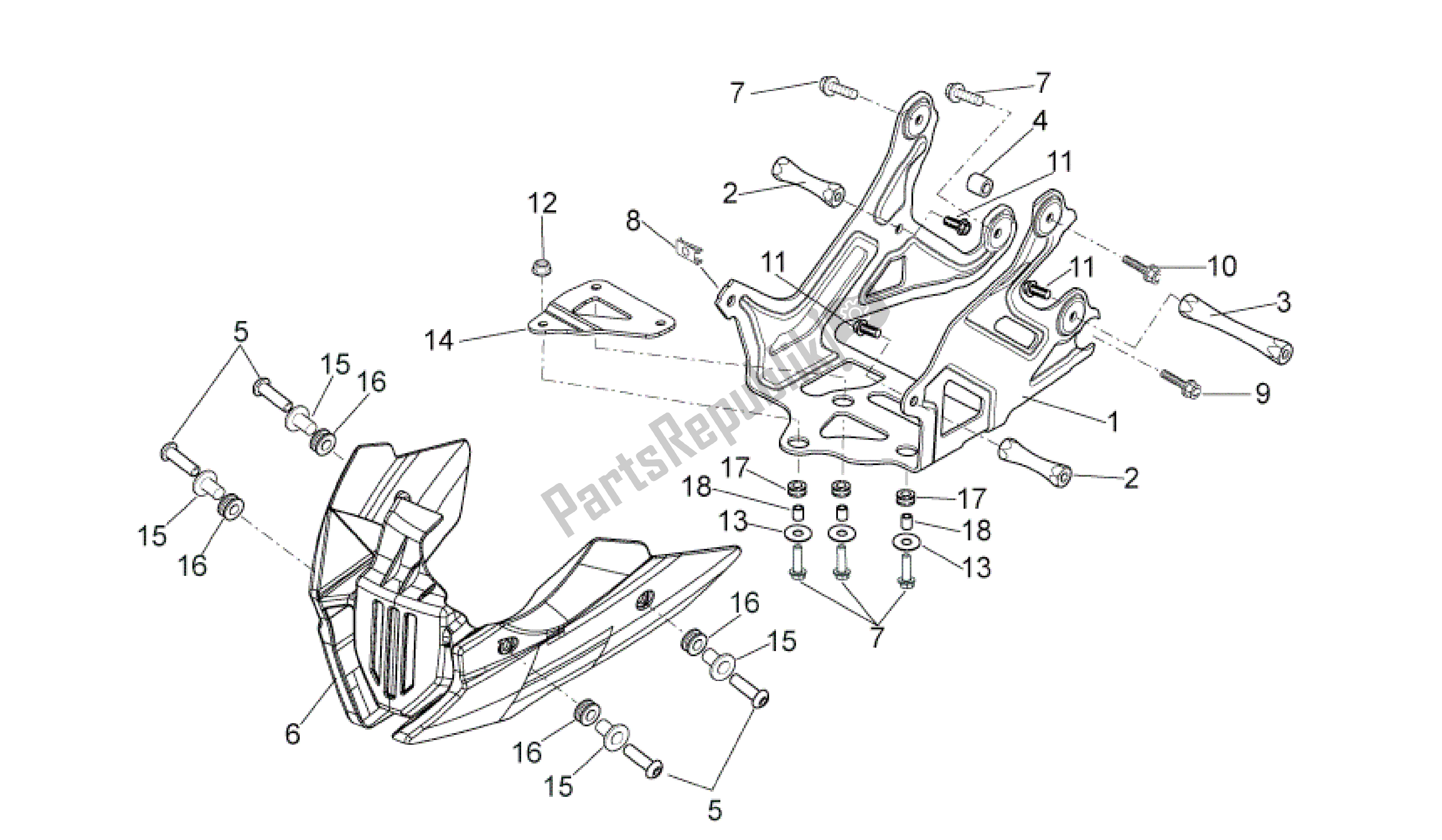 All parts for the Holder of the Aprilia Dorsoduro 750 2010