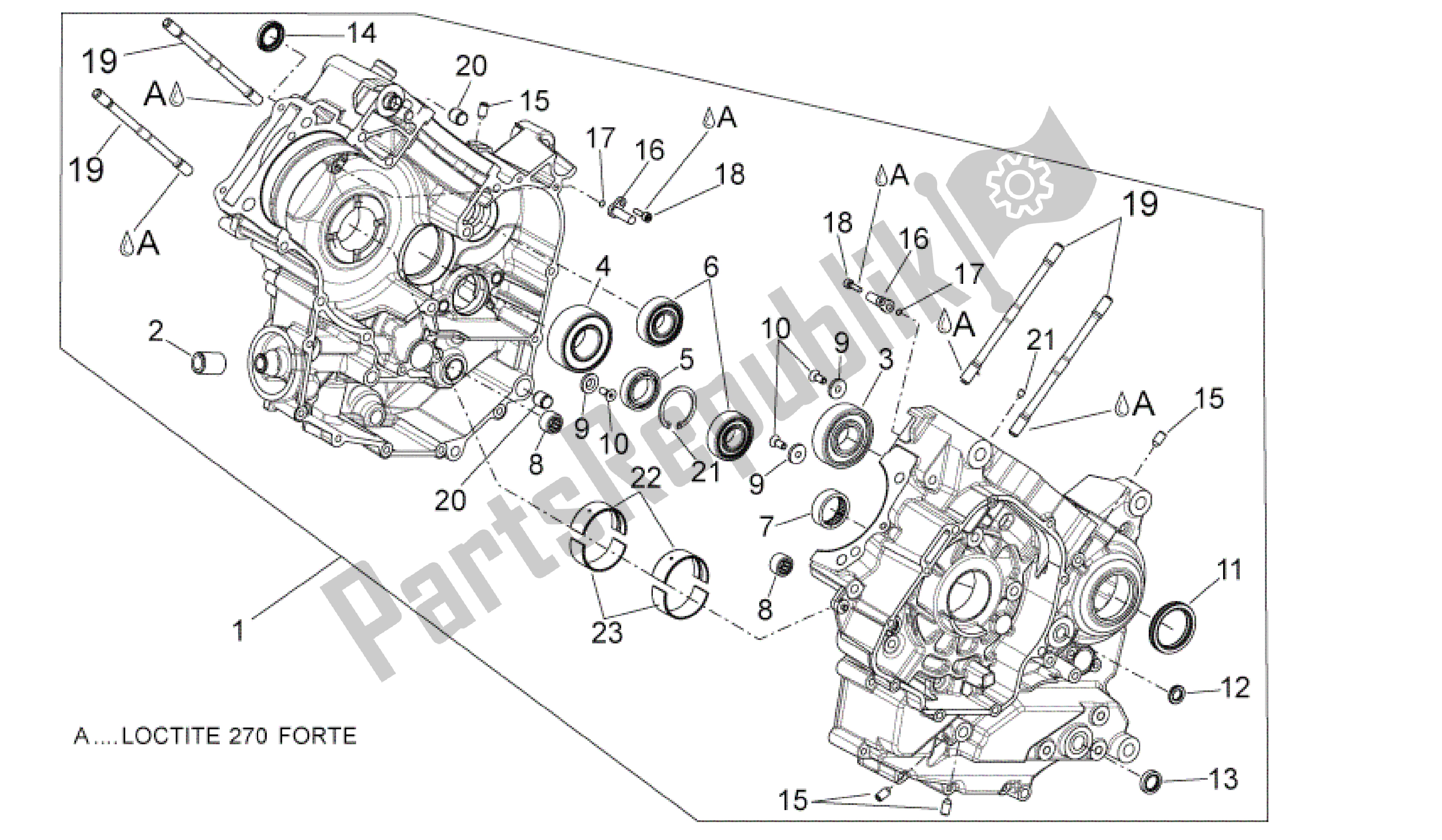 Tutte le parti per il Carter I del Aprilia Dorsoduro 750 2010