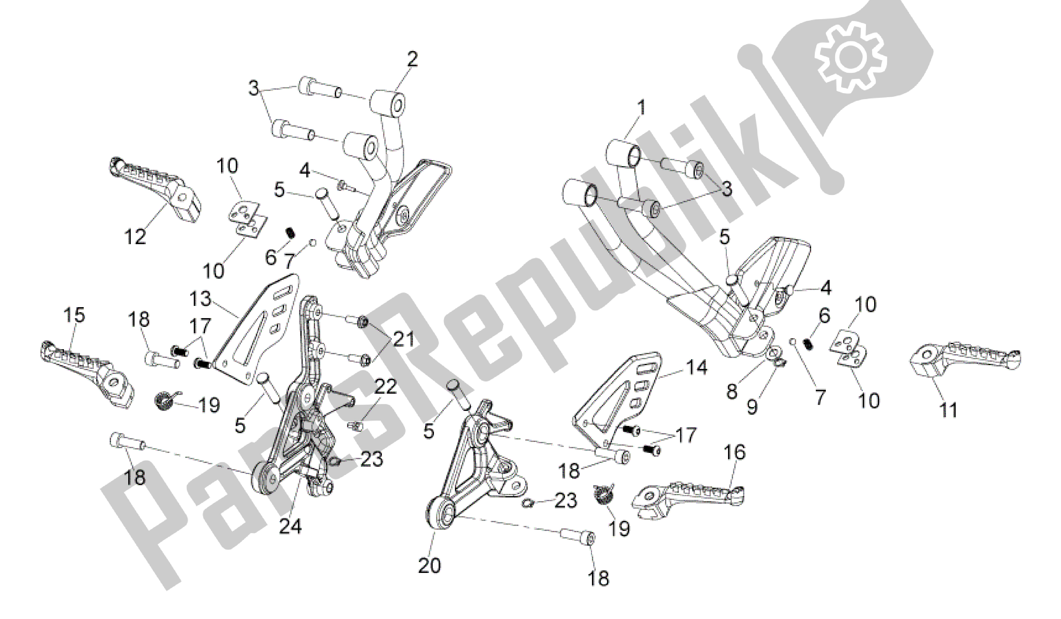 Tutte le parti per il Poggiapiedi del Aprilia Shiver 750 2010 - 2013