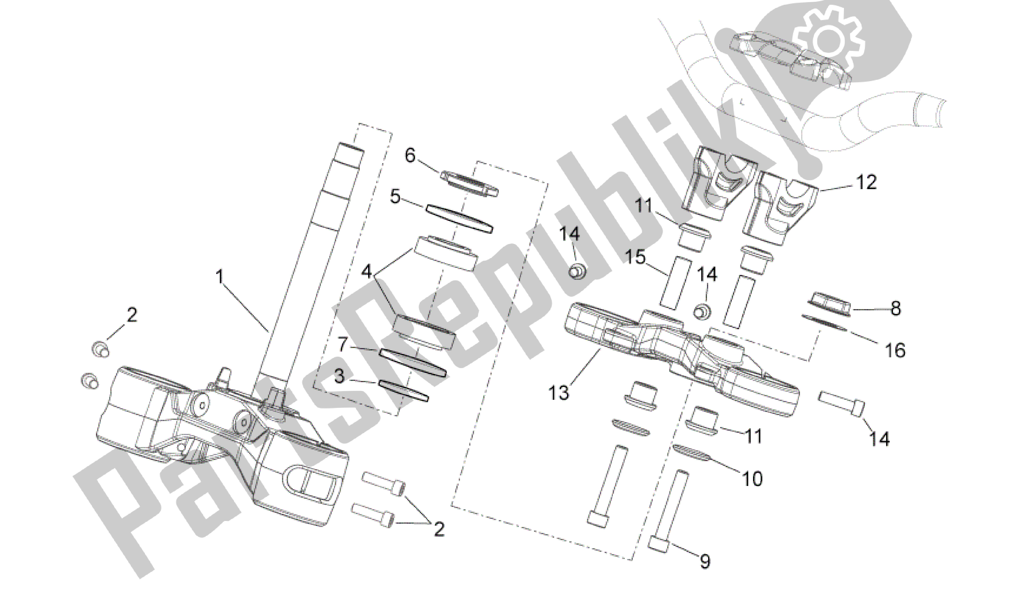 Alle onderdelen voor de Sturen van de Aprilia Shiver 750 2010 - 2013