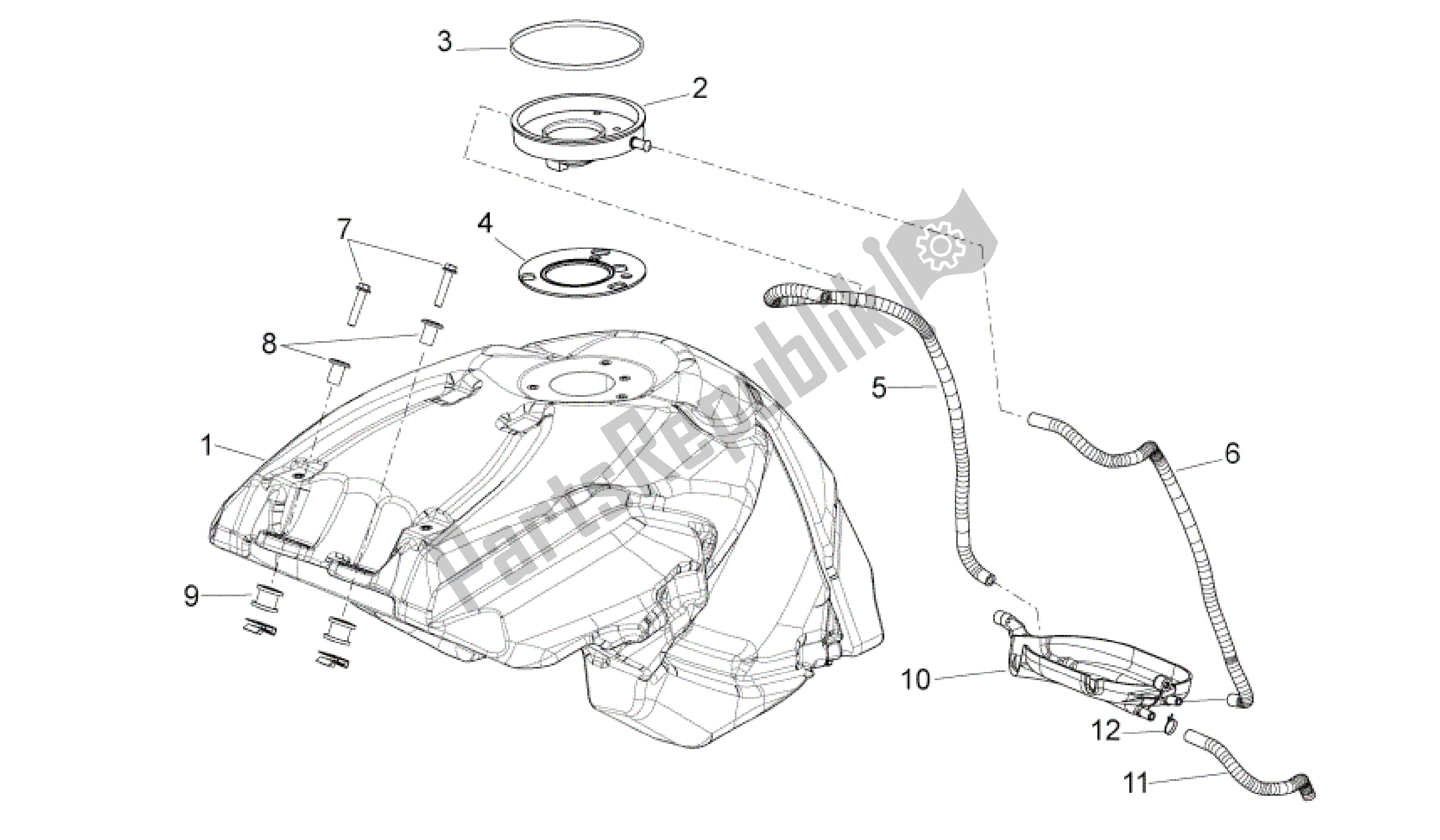 Tutte le parti per il Serbatoio Di Carburante del Aprilia Shiver 750 2010 - 2013