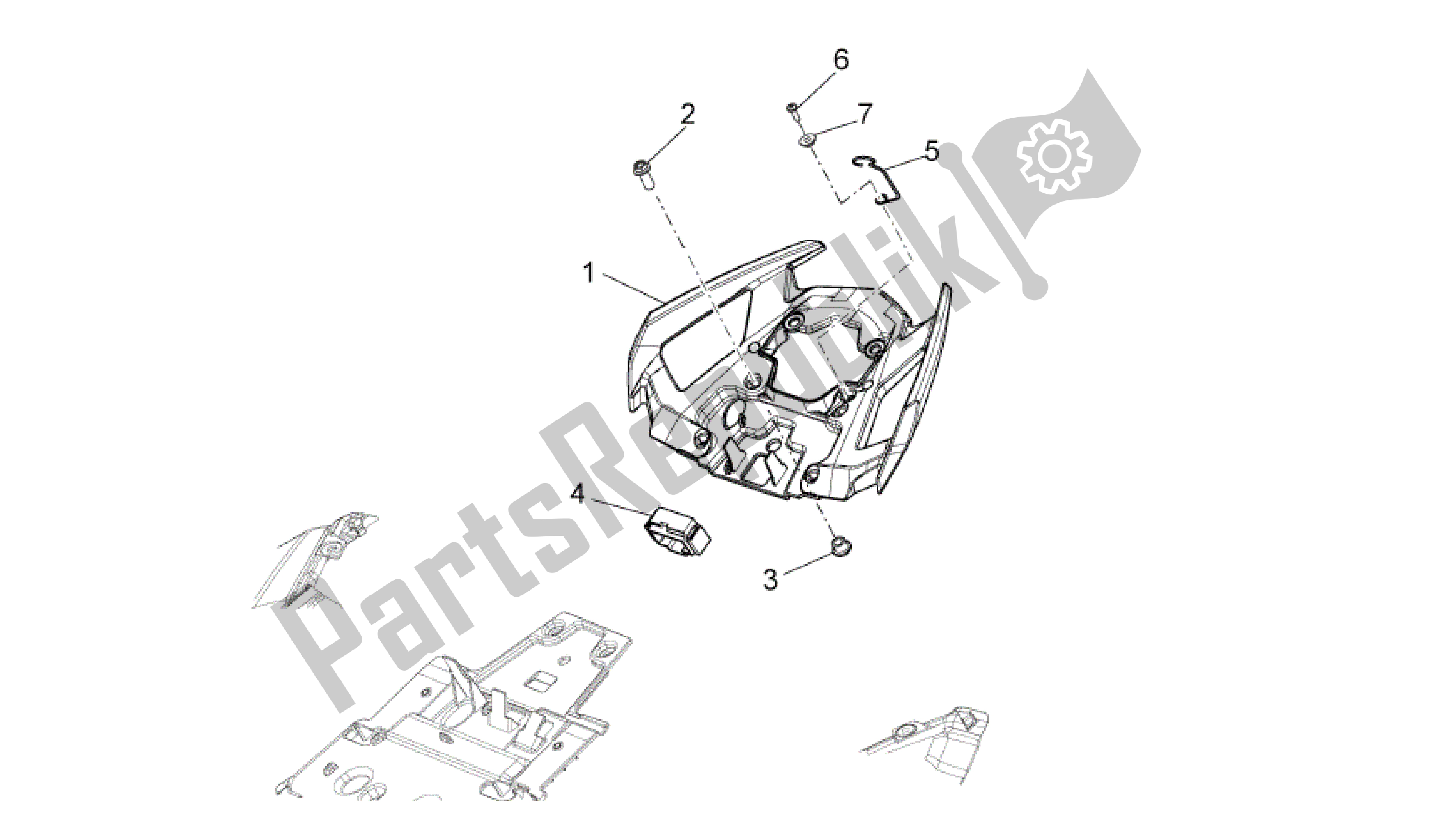 Tutte le parti per il Corpo Posteriore Ii del Aprilia Shiver 750 2010 - 2013