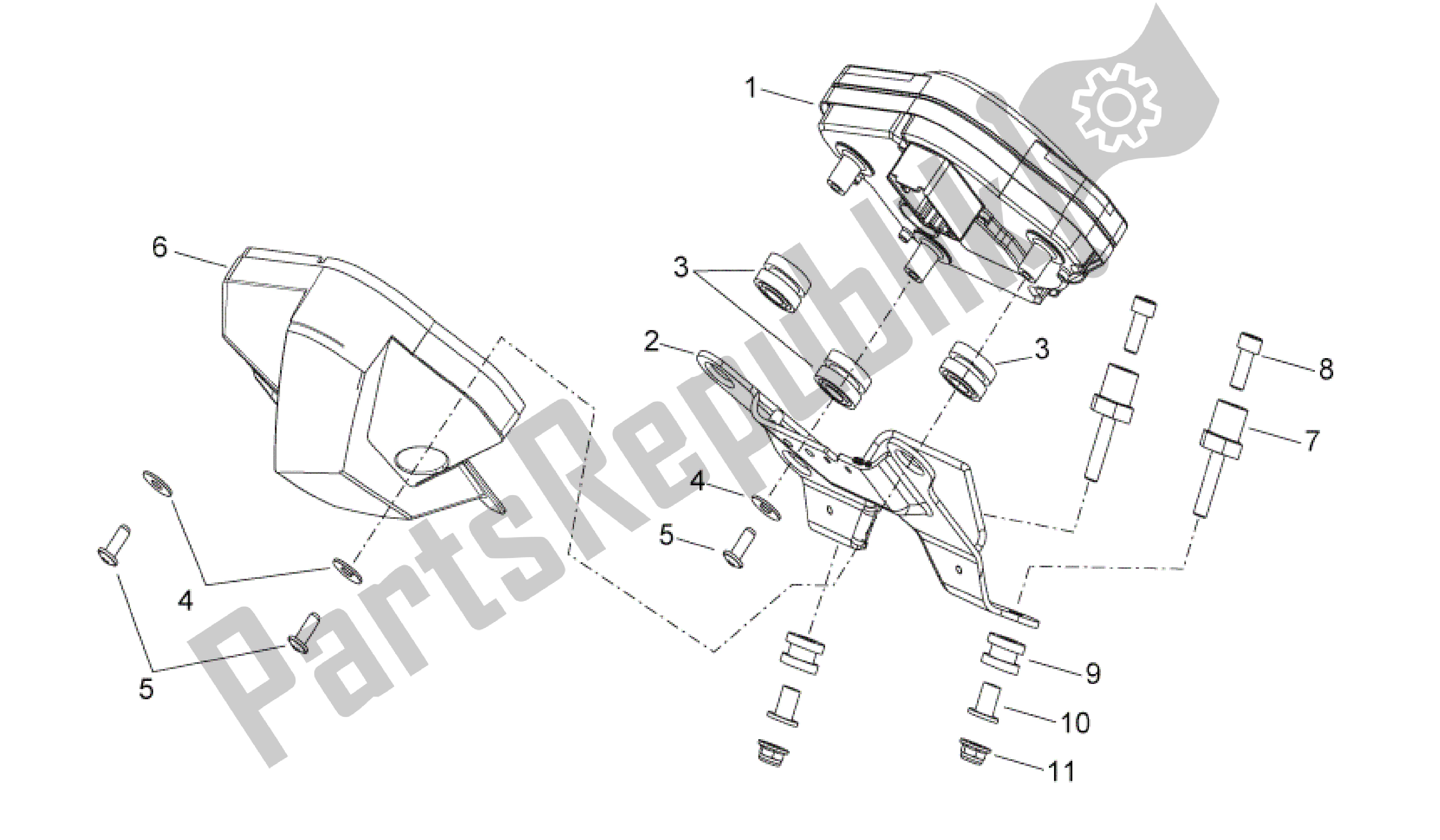 All parts for the Dashboard of the Aprilia Shiver 750 2010 - 2013
