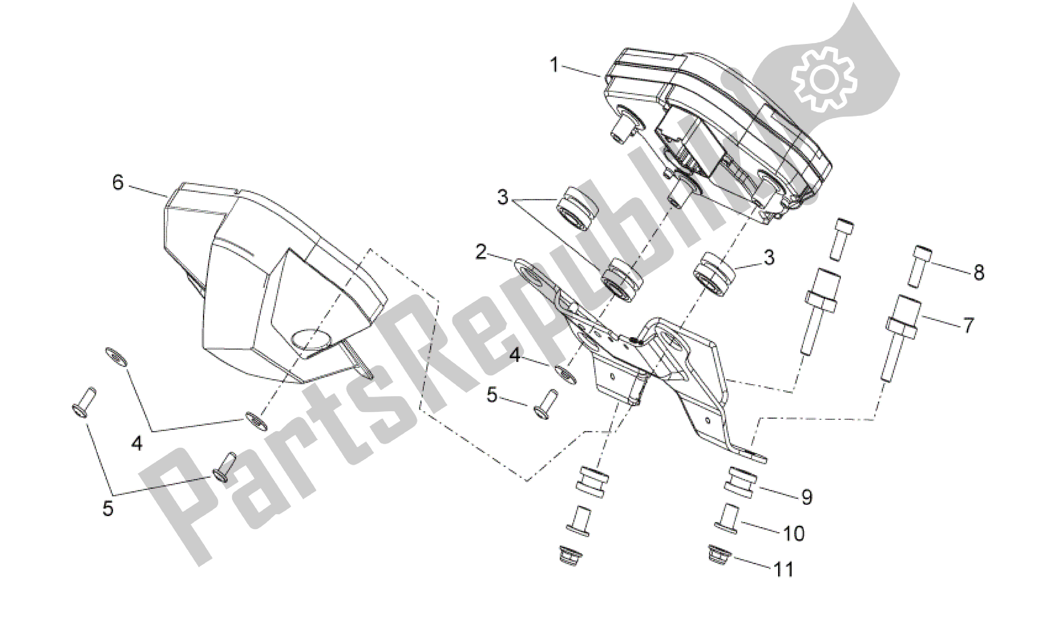 Todas as partes de Painel De Controle do Aprilia Shiver 750 2010 - 2013