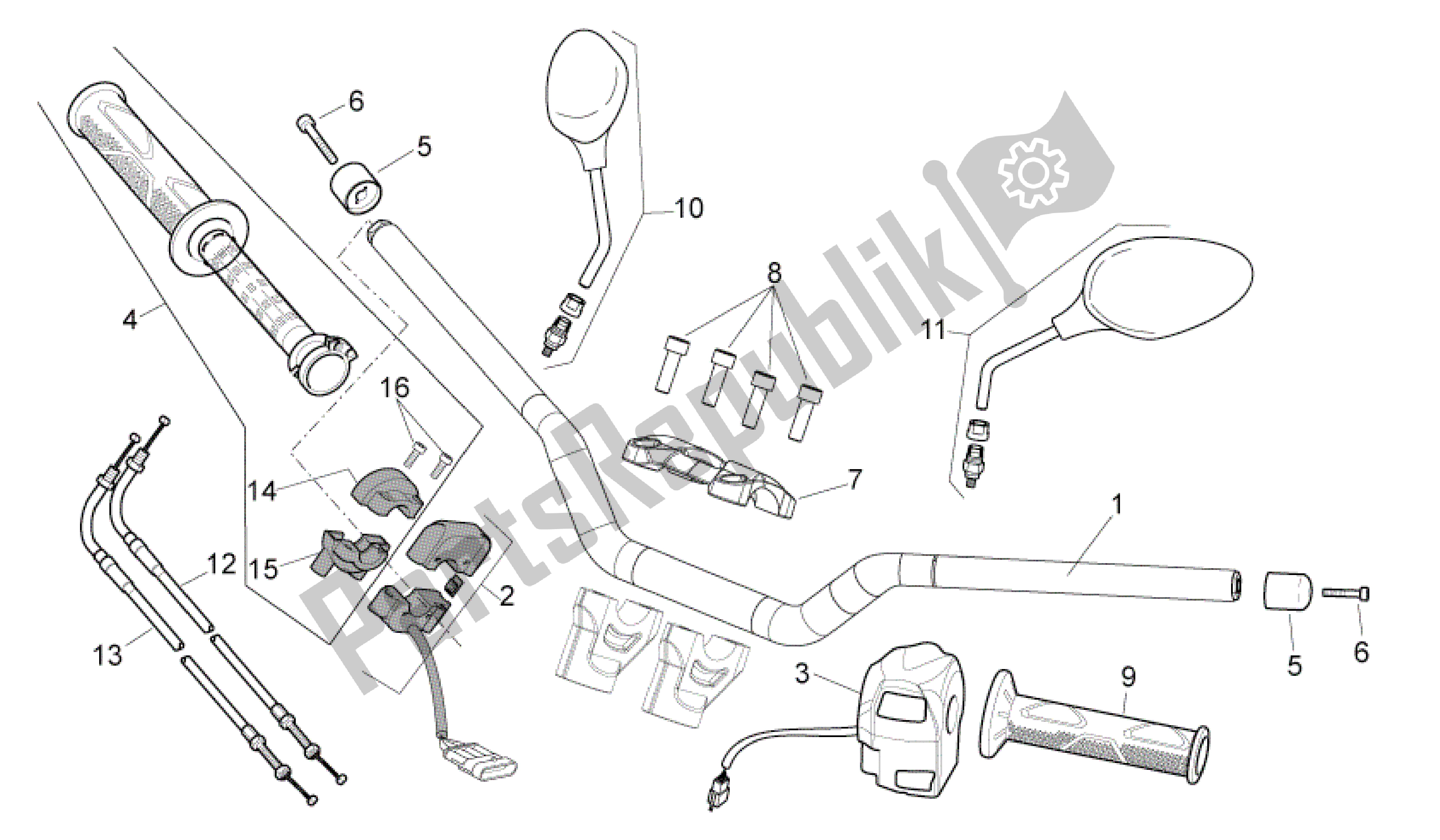 Toutes les pièces pour le Guidon - Commandes du Aprilia Shiver 750 2010 - 2013