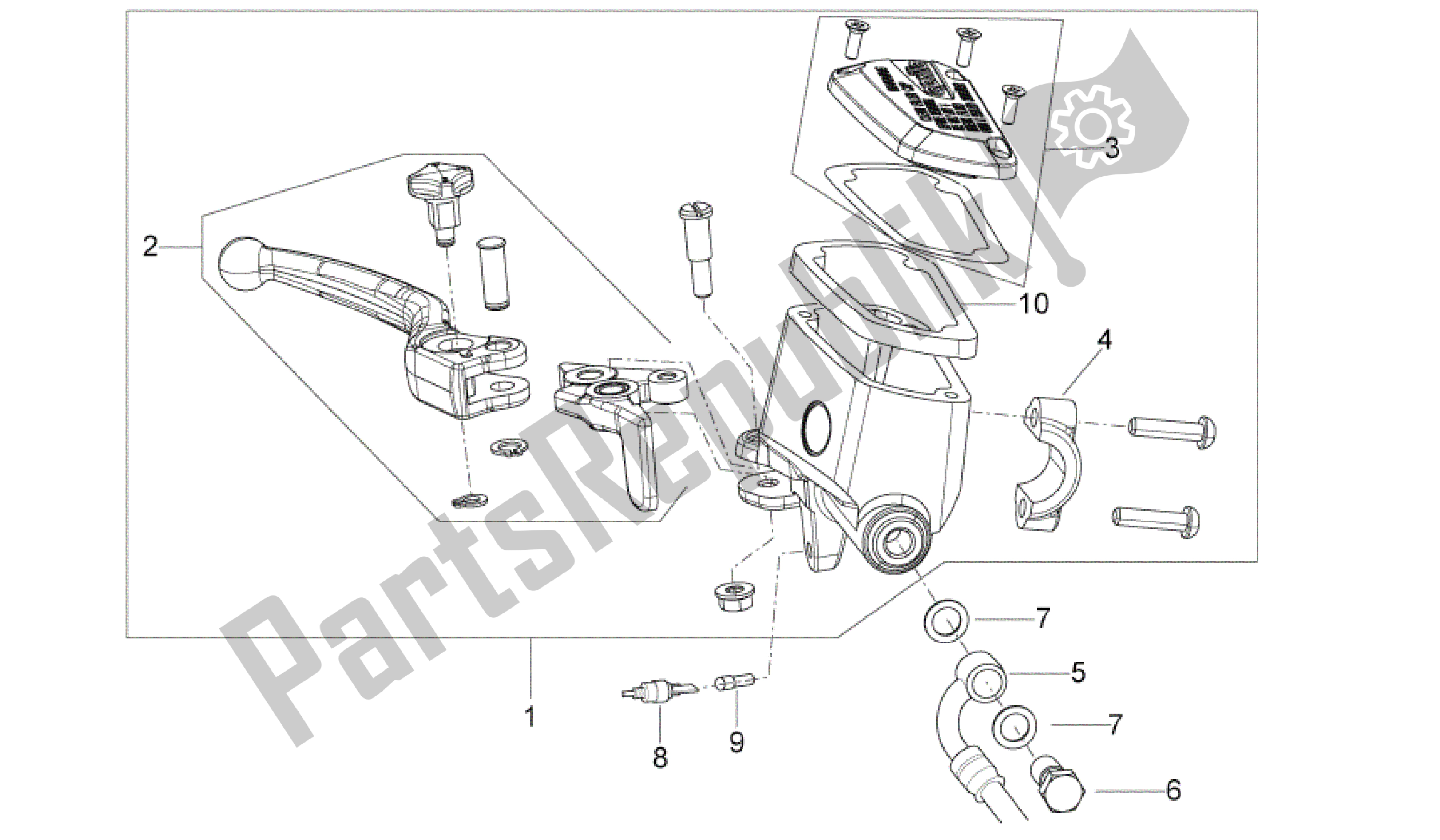 Alle onderdelen voor de Voorste Hoofdcilinder van de Aprilia Shiver 750 2010 - 2013