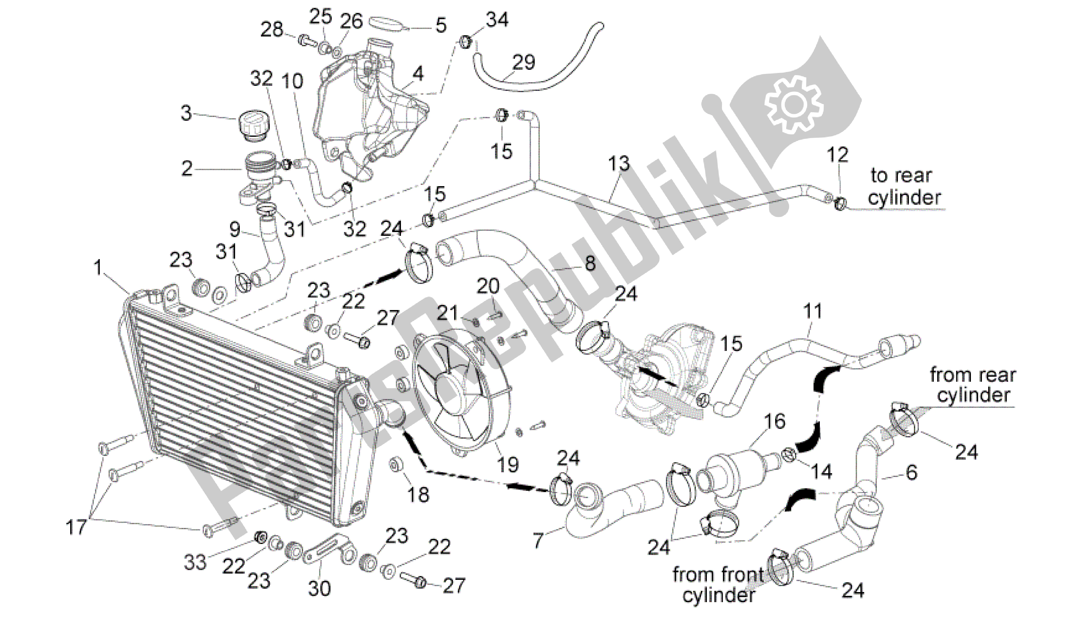All parts for the Cooling System of the Aprilia Shiver 750 2010 - 2013