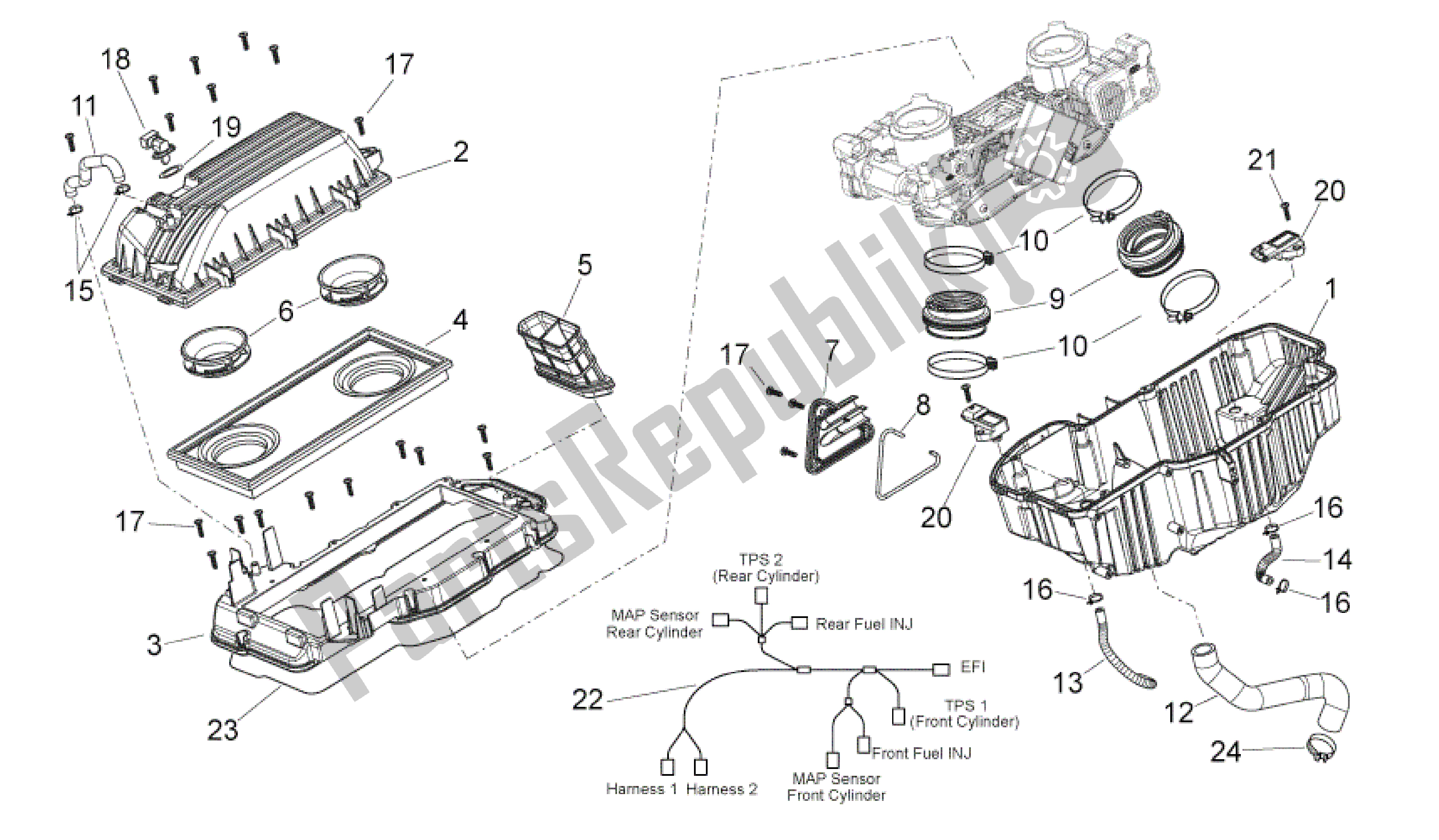 Alle Teile für das Luft Box des Aprilia Shiver 750 2010 - 2013