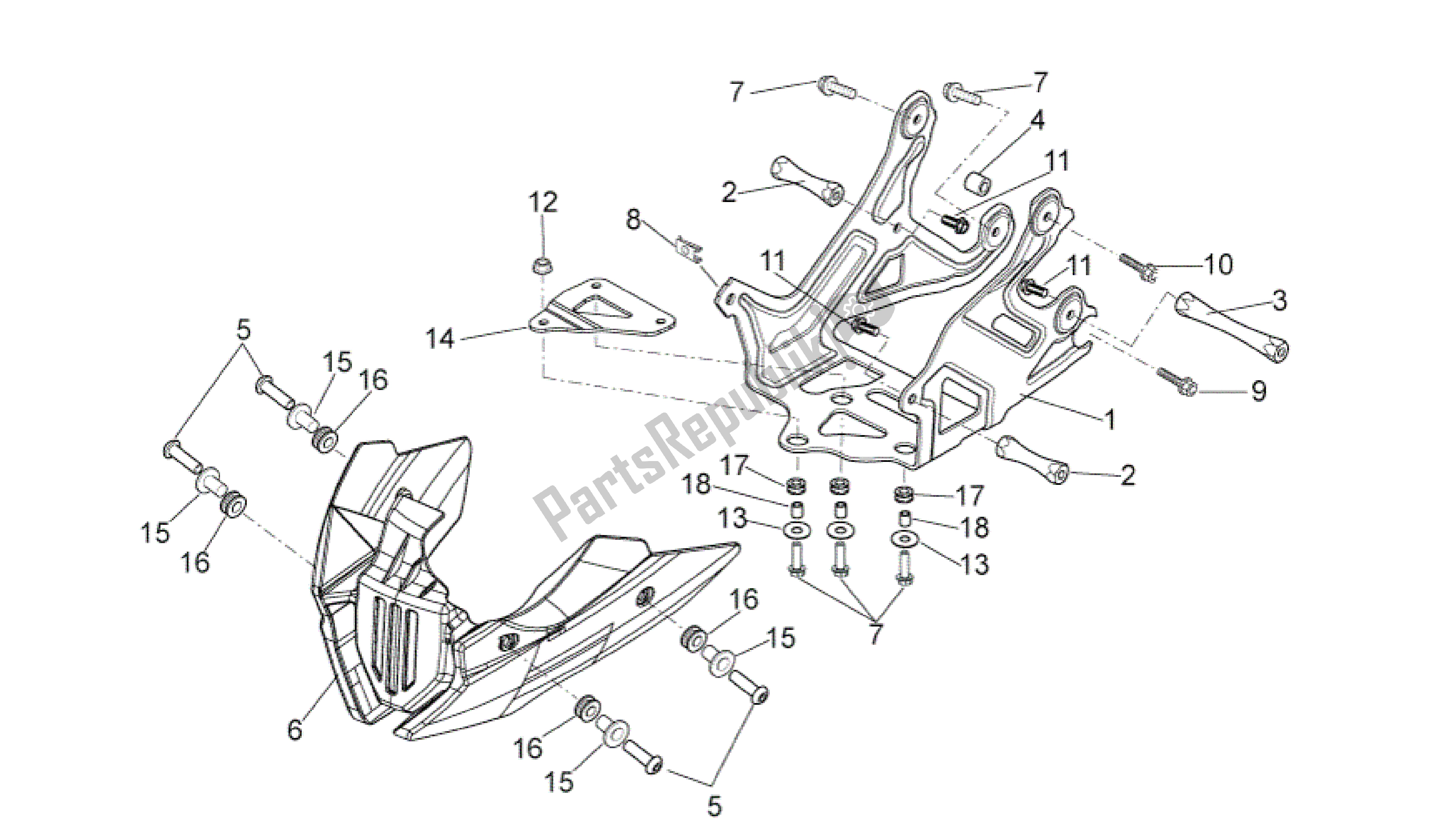 Alle onderdelen voor de Houder van de Aprilia Shiver 750 2010 - 2013