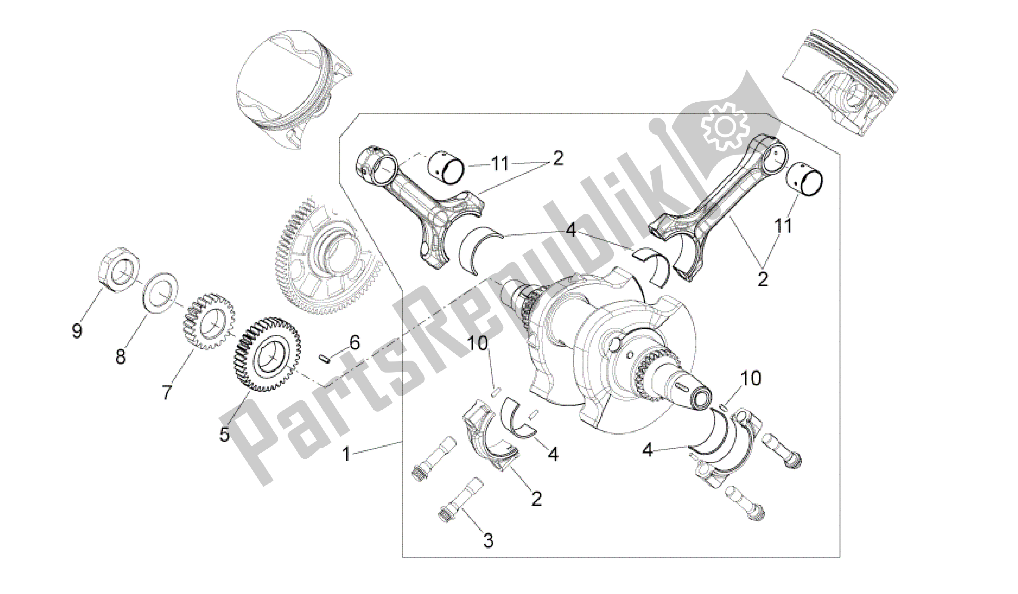 All parts for the Drive Shaft of the Aprilia Shiver 750 2010 - 2013