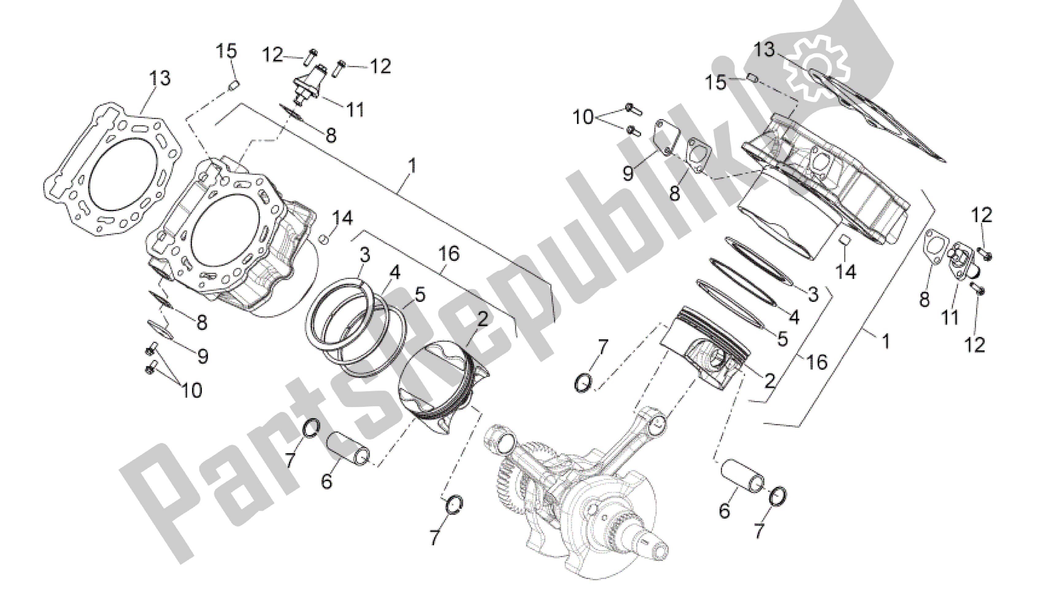 Wszystkie części do Cylinder Z T? Okiem Aprilia Shiver 750 2010 - 2013