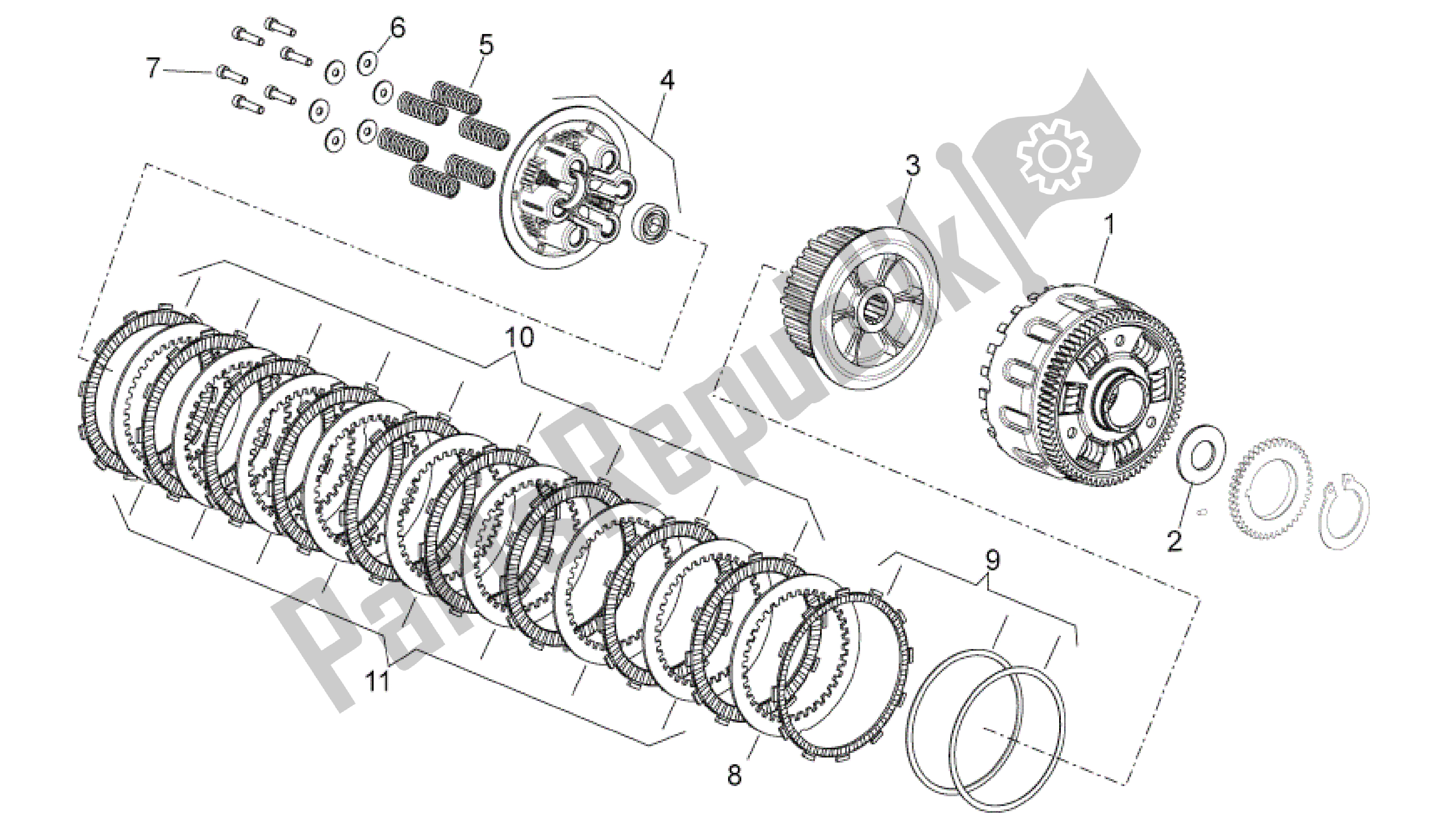 Tutte le parti per il Frizione Ii del Aprilia Shiver 750 2010 - 2013