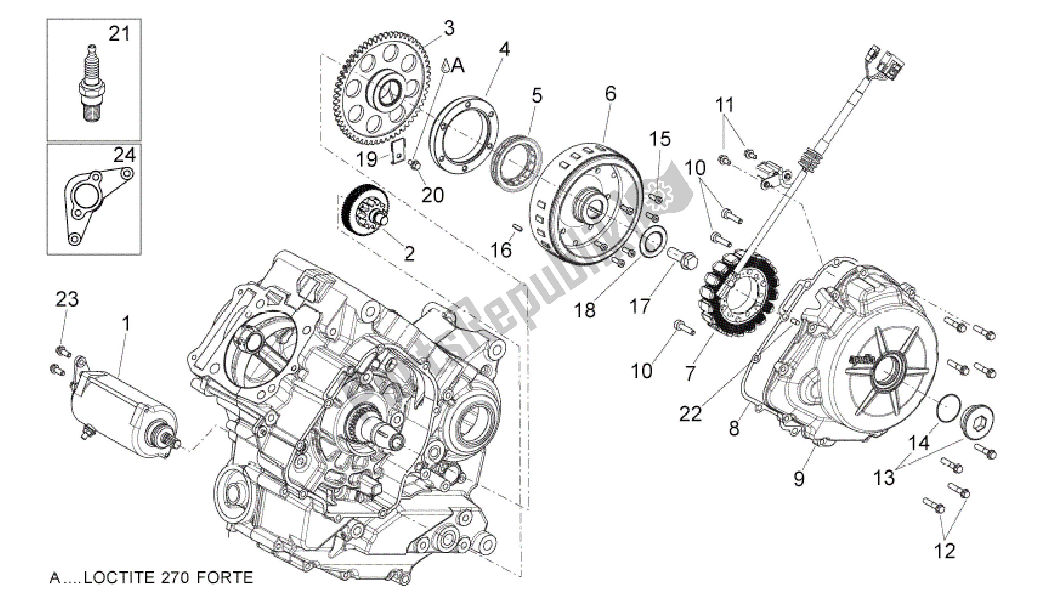 Alle onderdelen voor de Ontstekingseenheid van de Aprilia Shiver 750 2010 - 2013