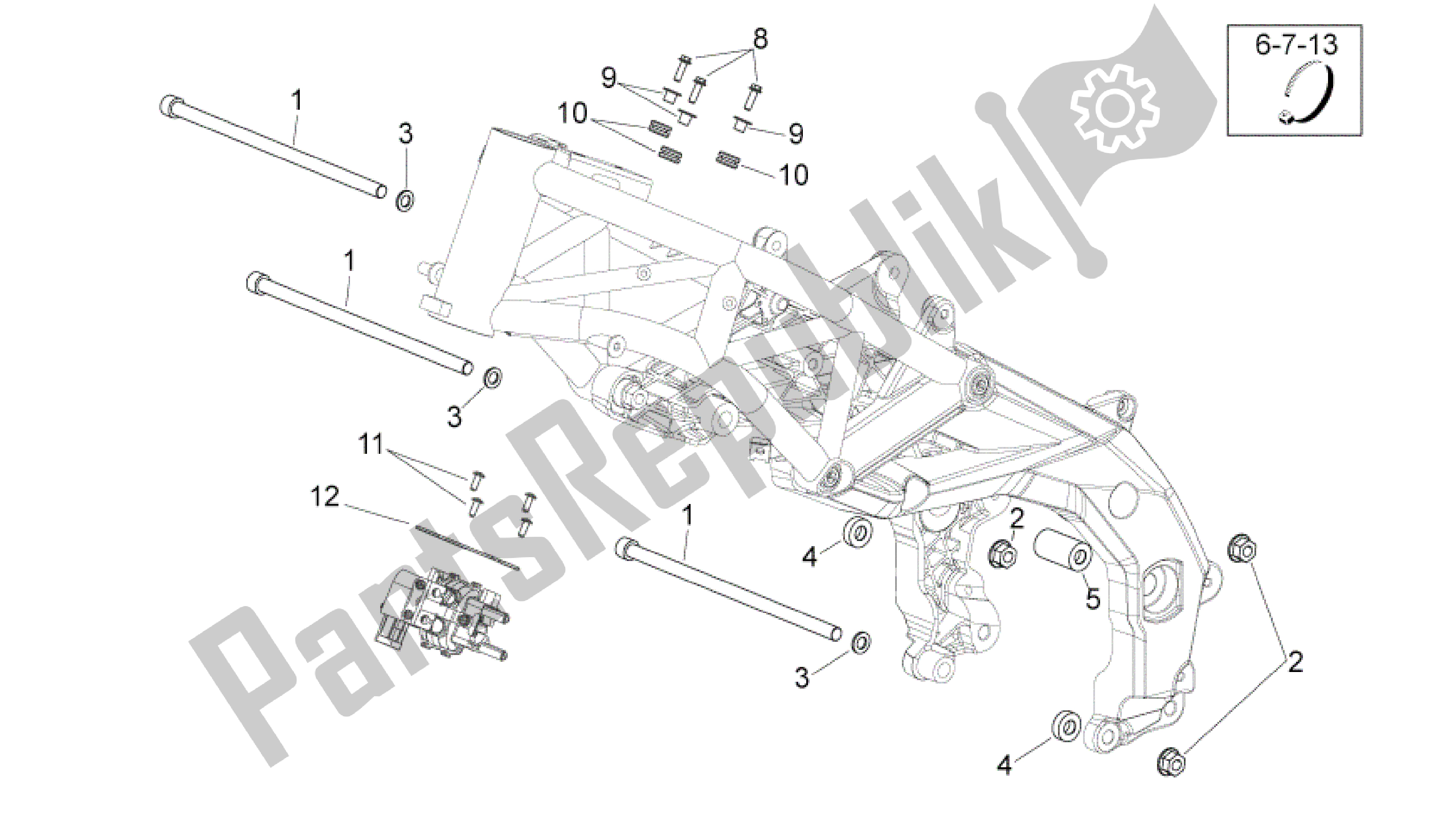 Todas las partes para Marco Ii de Aprilia Shiver 750 2011 - 2013