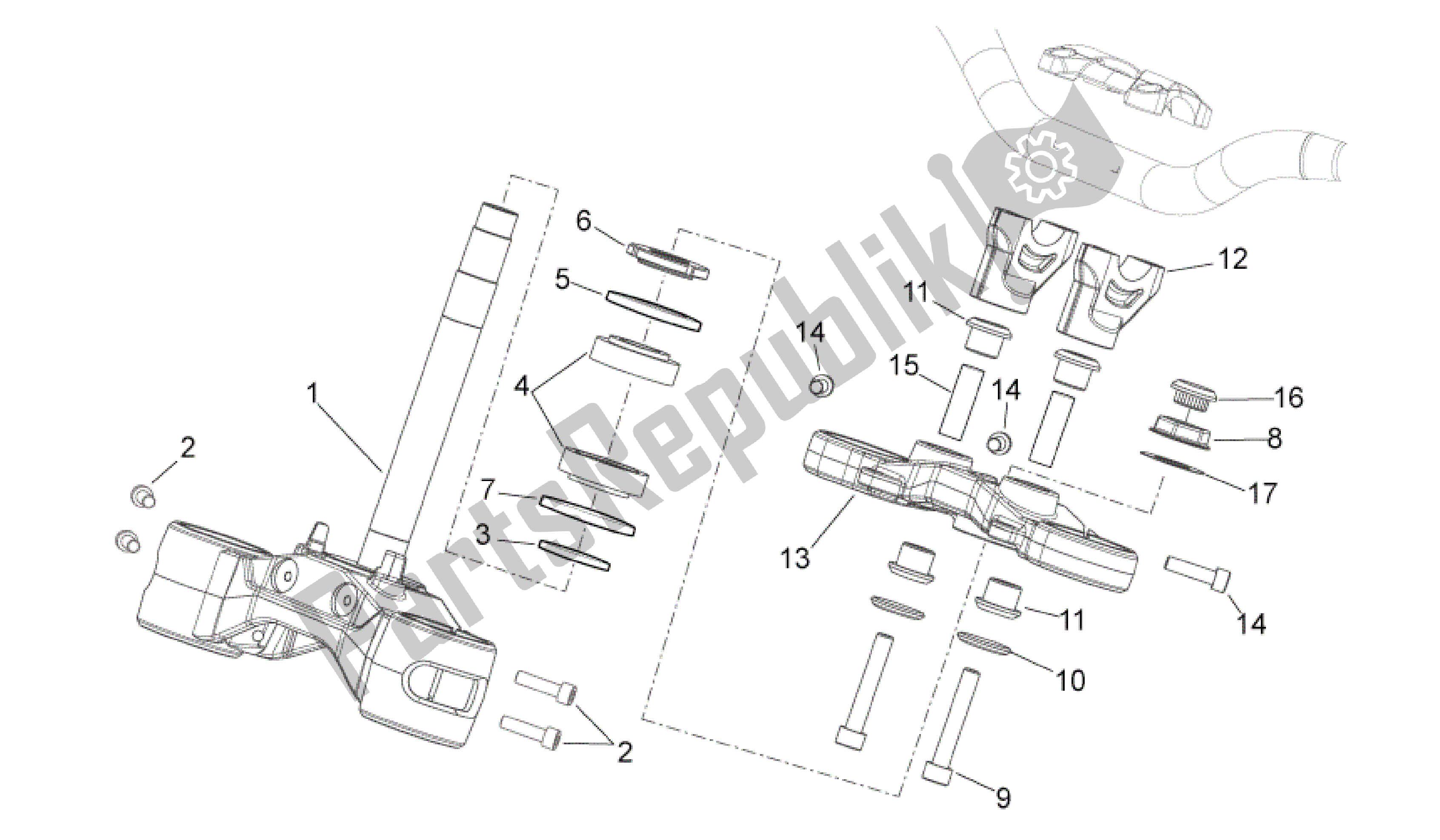 Todas las partes para Direccion de Aprilia Shiver 750 2011 - 2013