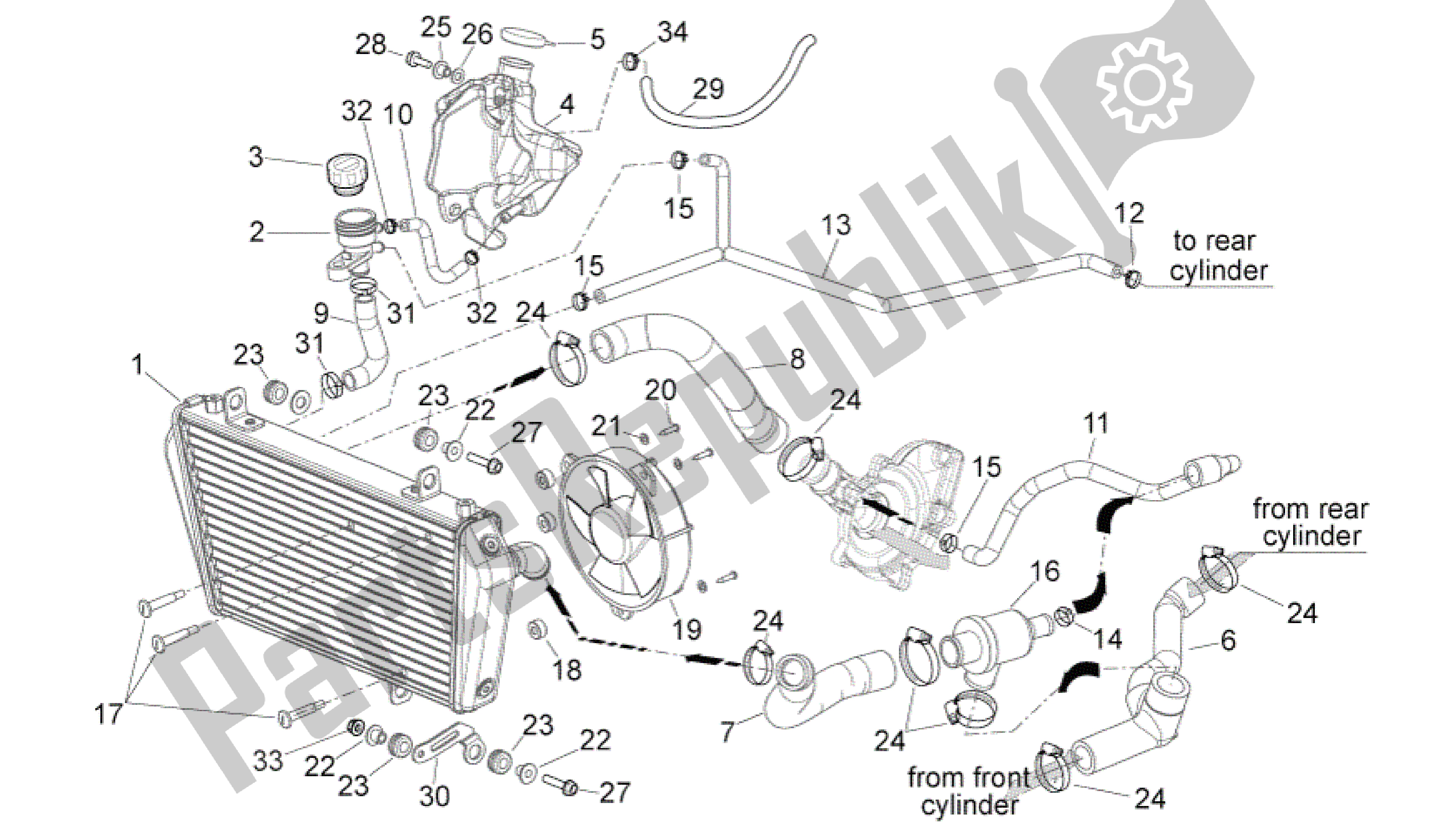 All parts for the Cooling System of the Aprilia Shiver 750 2011 - 2013