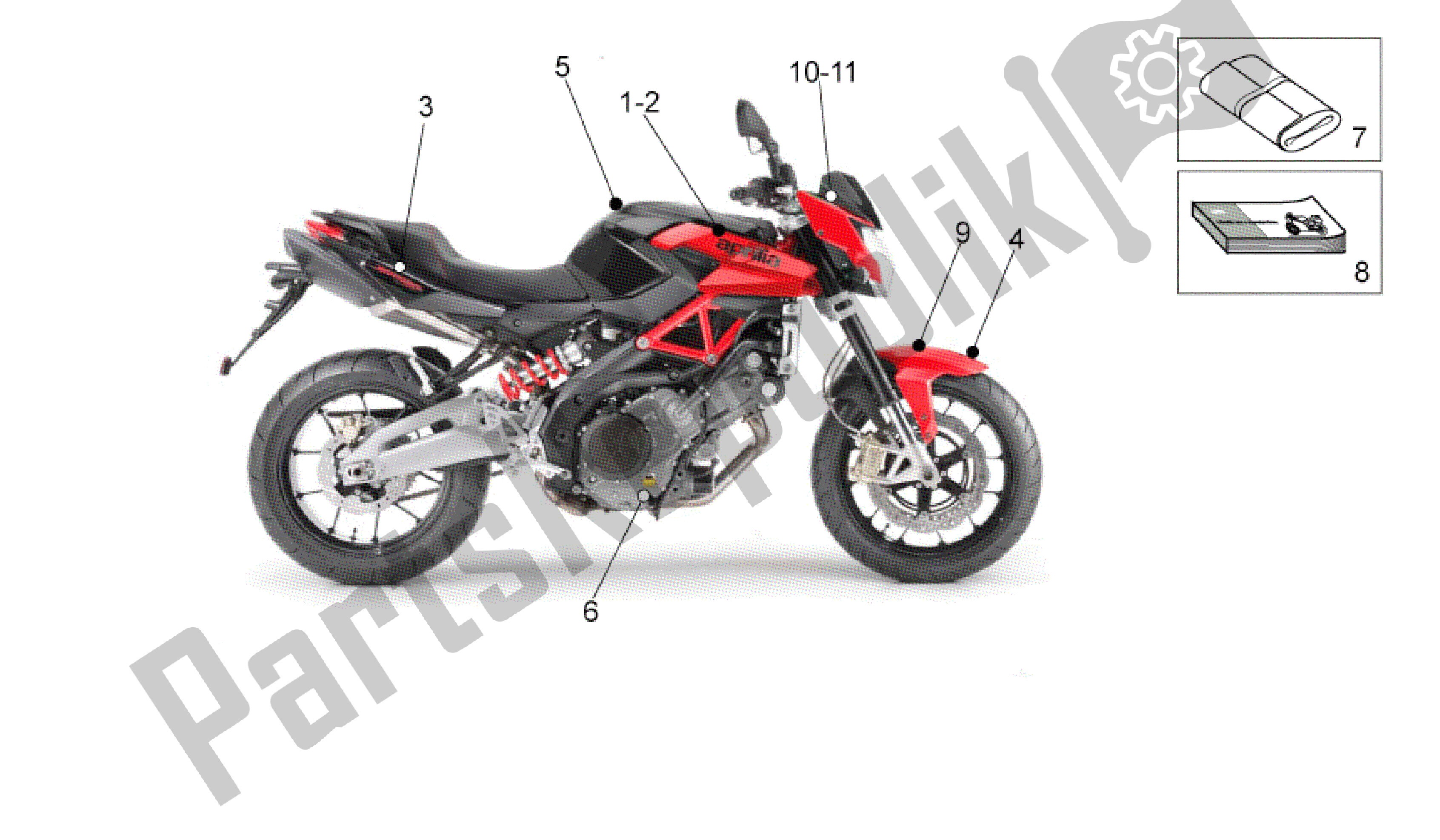 Wszystkie części do Zestaw Tabliczek-kalkomanii-op. Podr? Czniki Aprilia Shiver 750 2011 - 2013