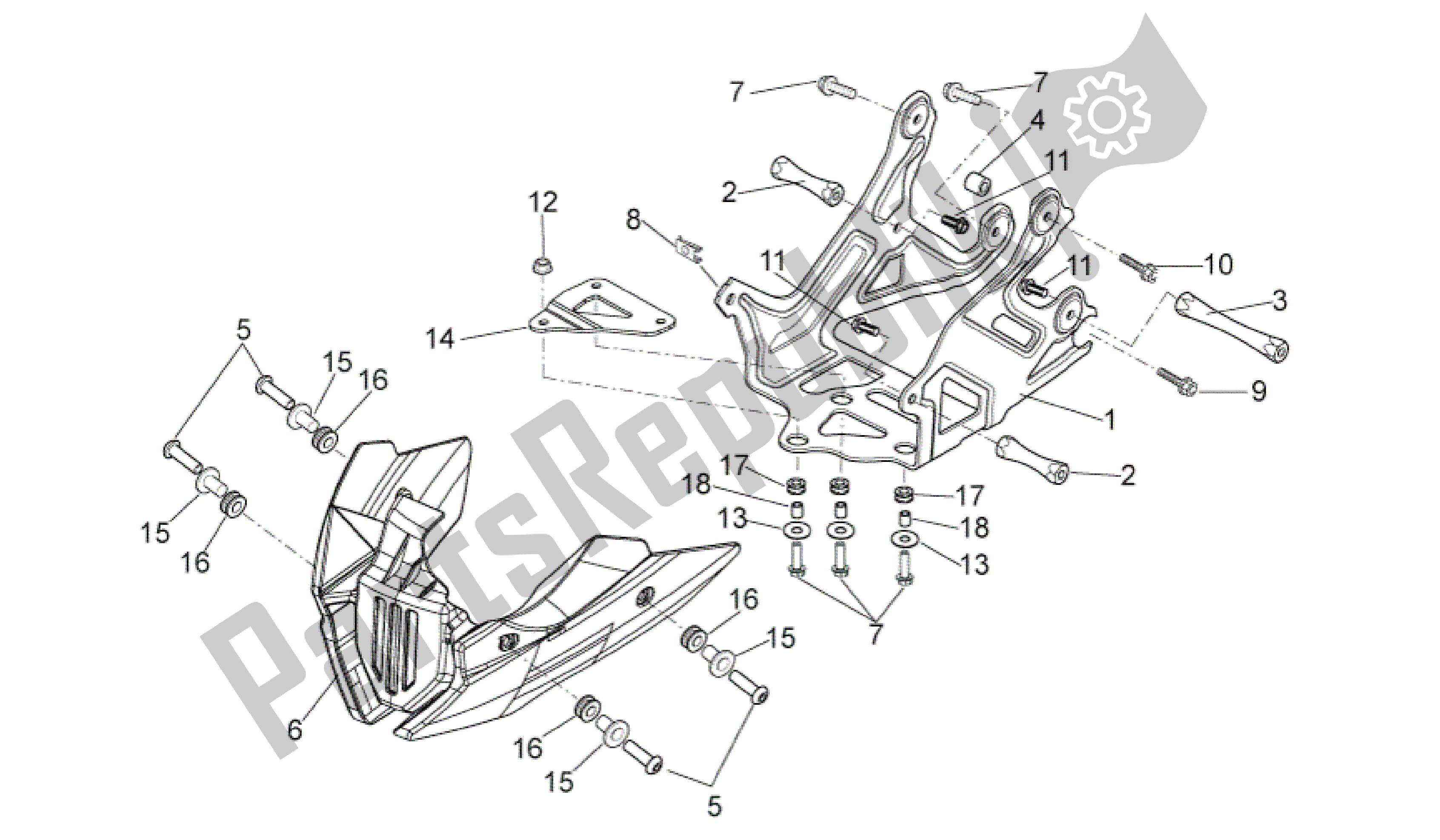 Alle onderdelen voor de Houder van de Aprilia Shiver 750 2011 - 2013