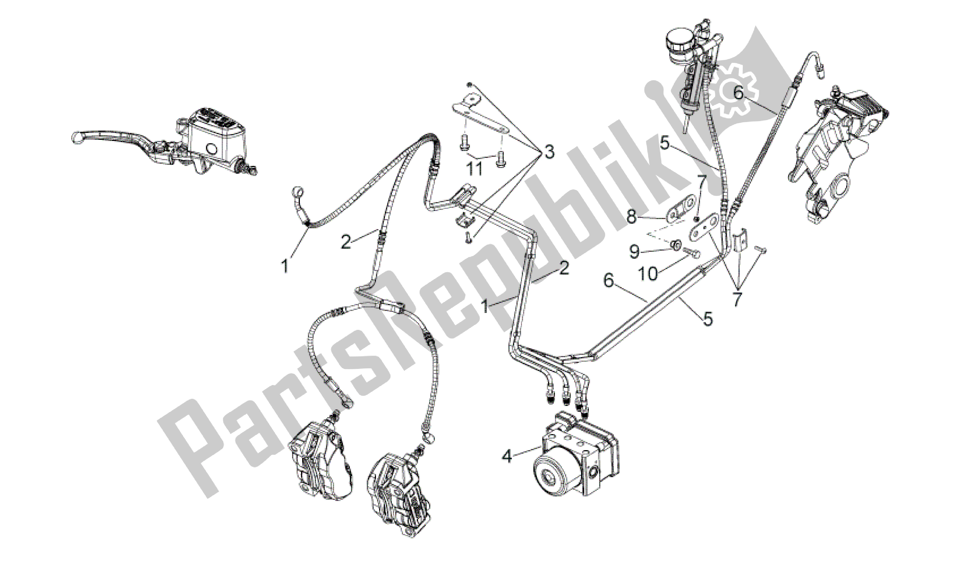 Todas as partes de Sistema De Freio Abs do Aprilia Shiver 750 2011 - 2013