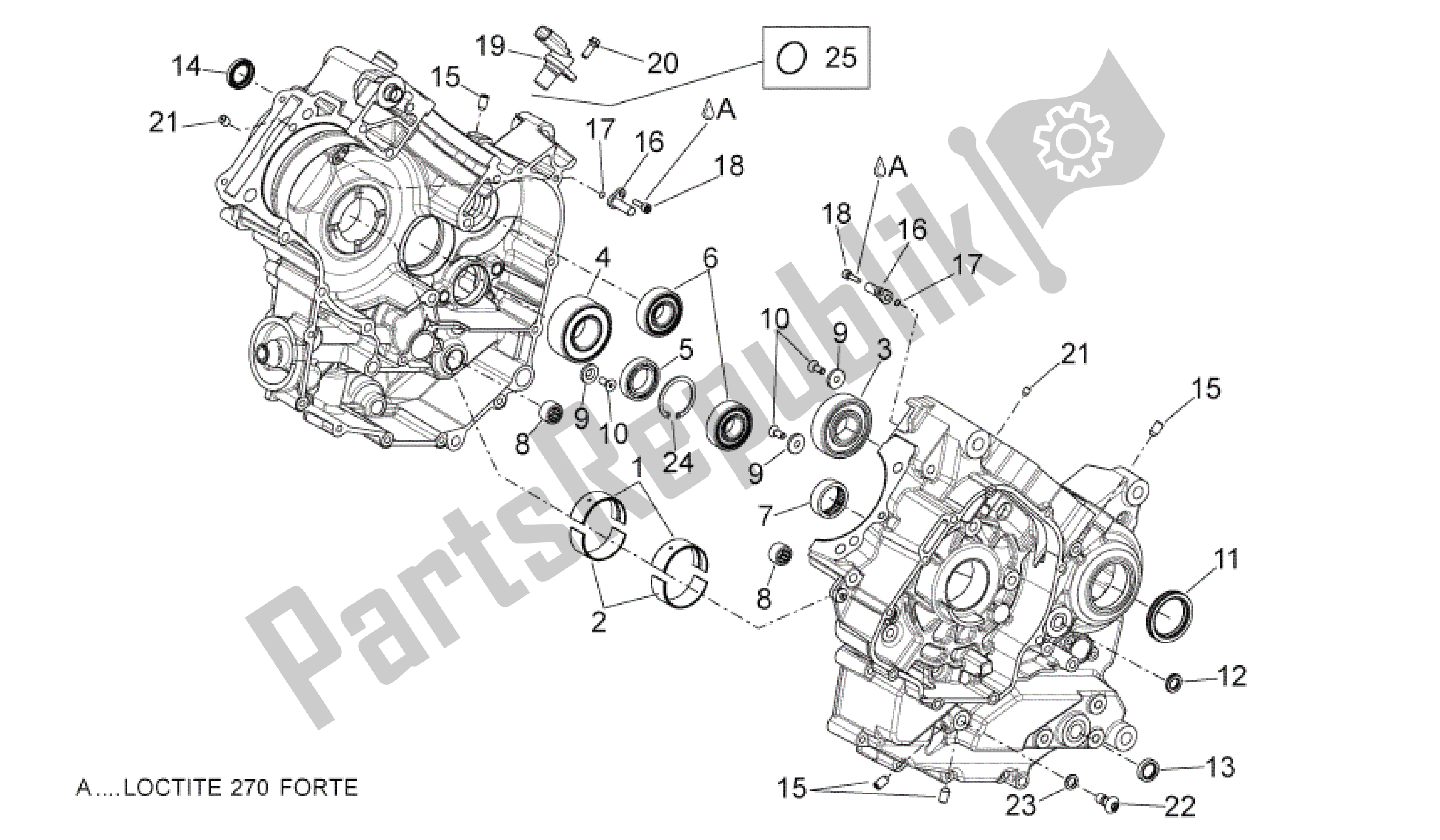 Todas as partes de Cárteres Ii do Aprilia Shiver 750 2011 - 2013