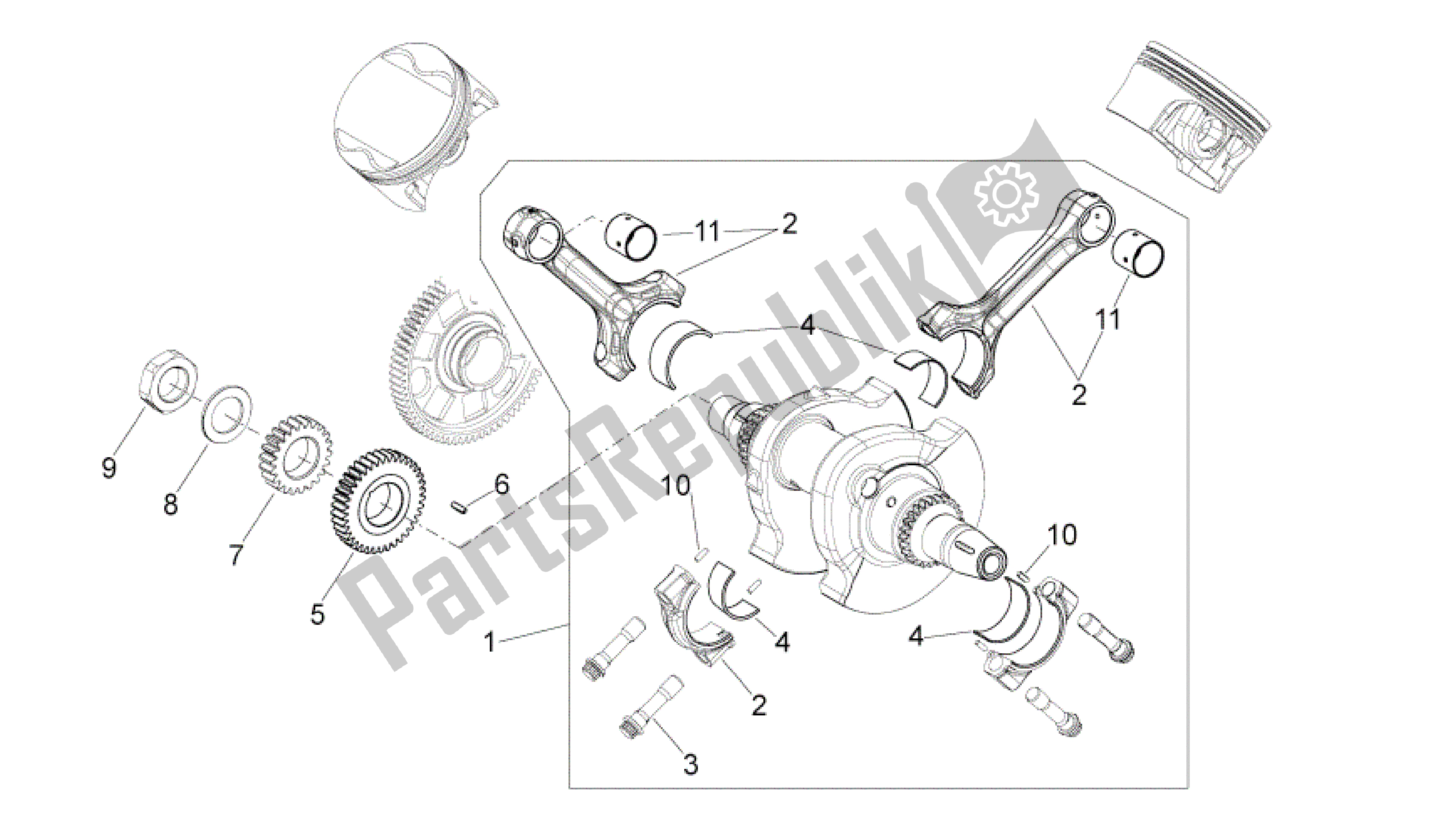 All parts for the Drive Shaft of the Aprilia Shiver 750 2011 - 2013