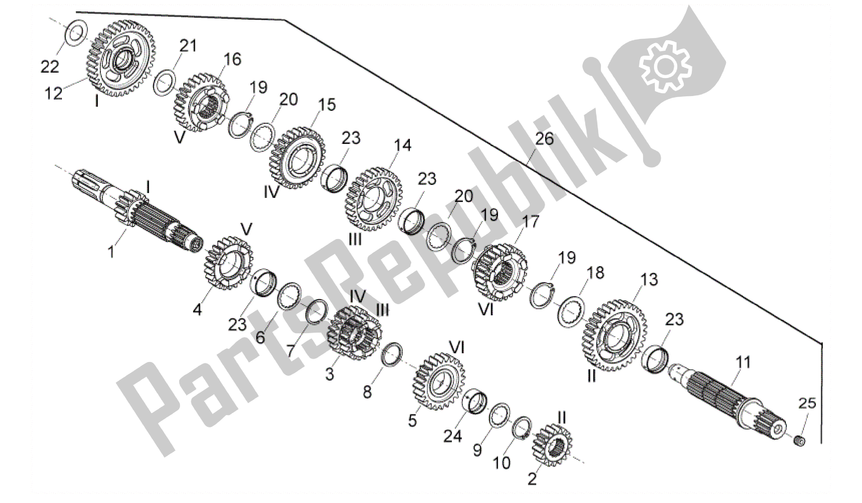 Tutte le parti per il Riduttore del Aprilia Shiver 750 2011 - 2013