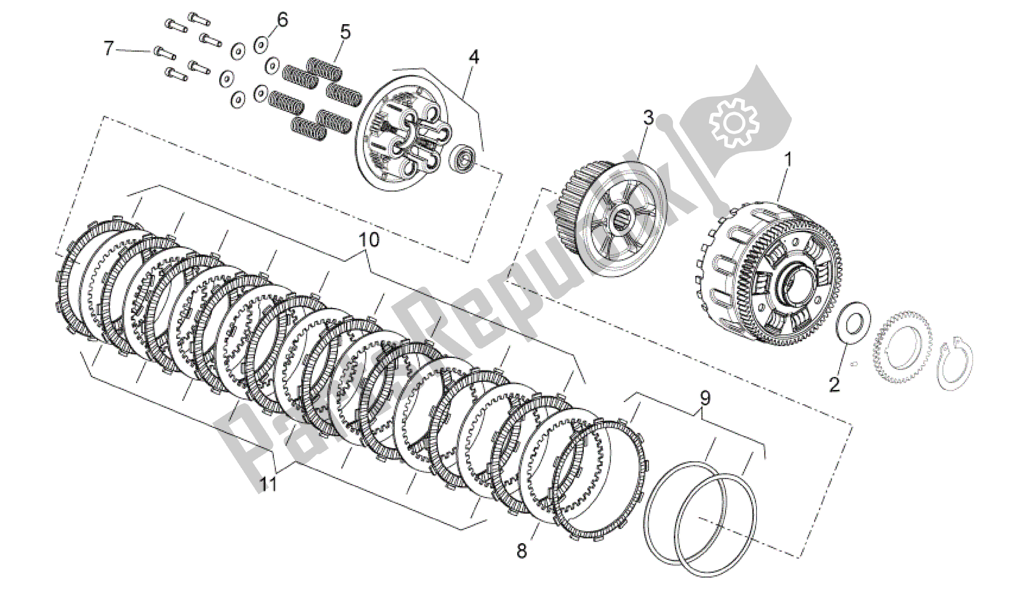 Tutte le parti per il Frizione Ii del Aprilia Shiver 750 2011 - 2013