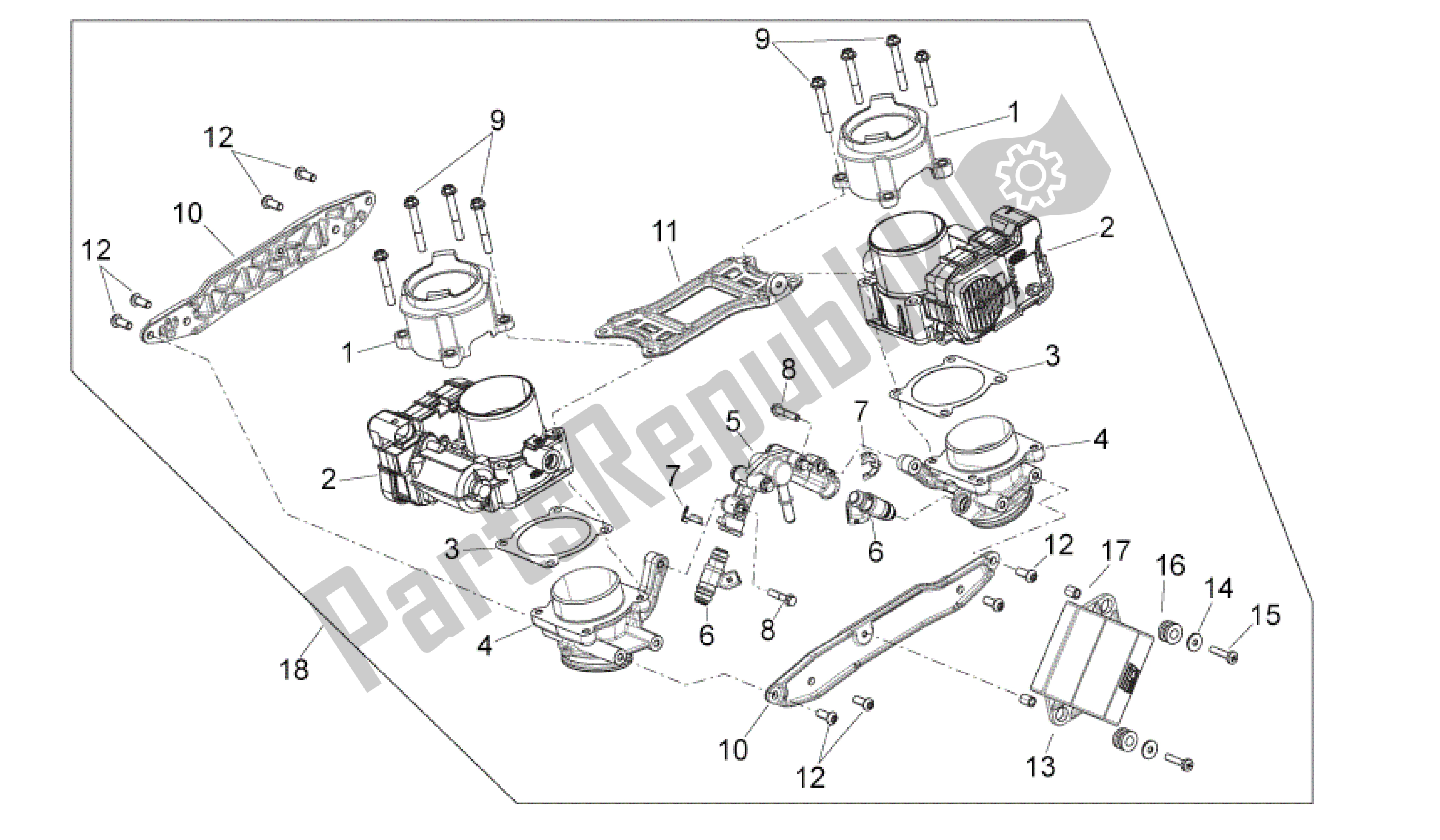 Todas las partes para Cuerpo Del Acelerador de Aprilia Shiver 750 2011 - 2013