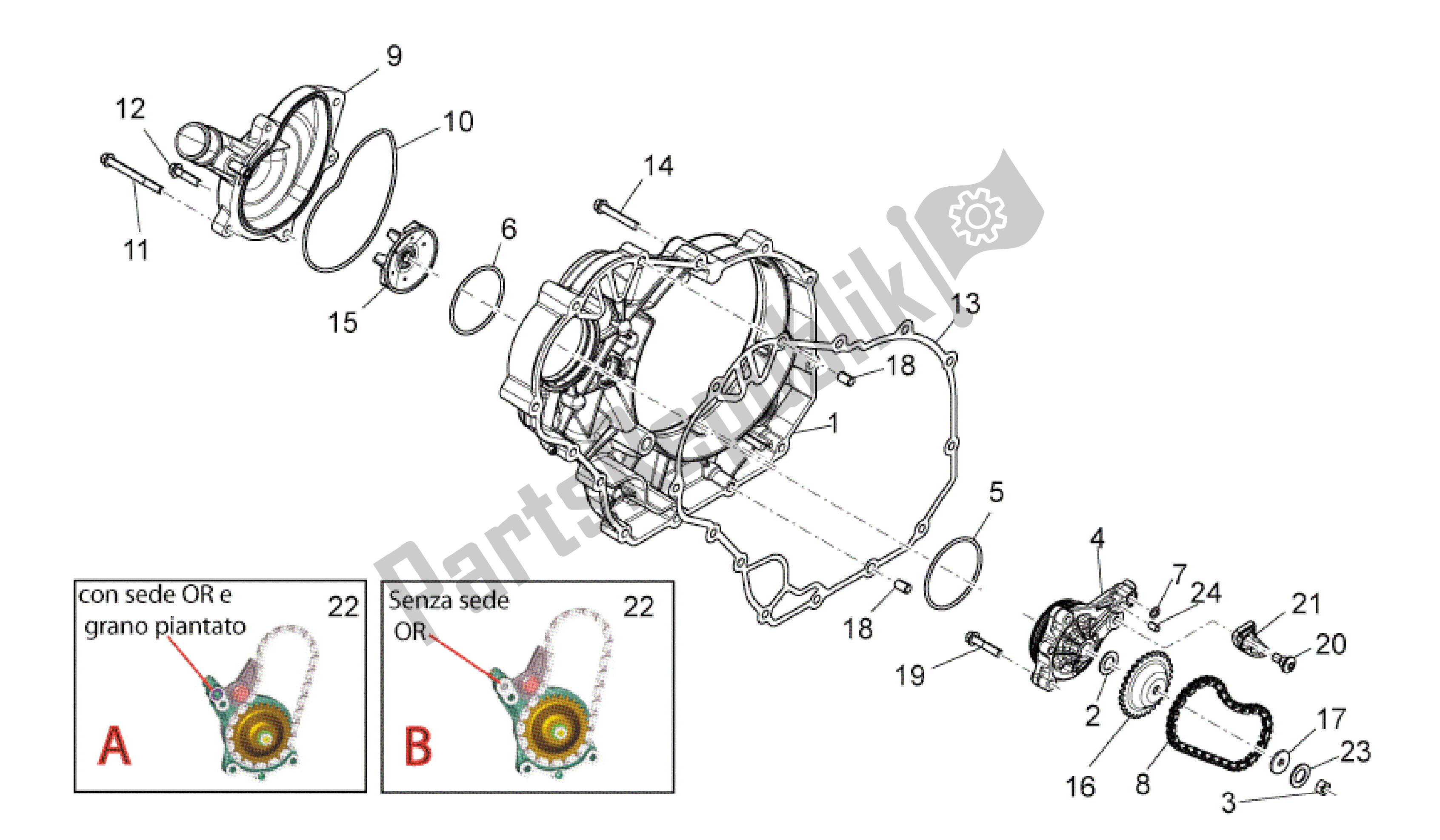 Todas as partes de Bomba De água Ii do Aprilia Shiver 750 2011 - 2013