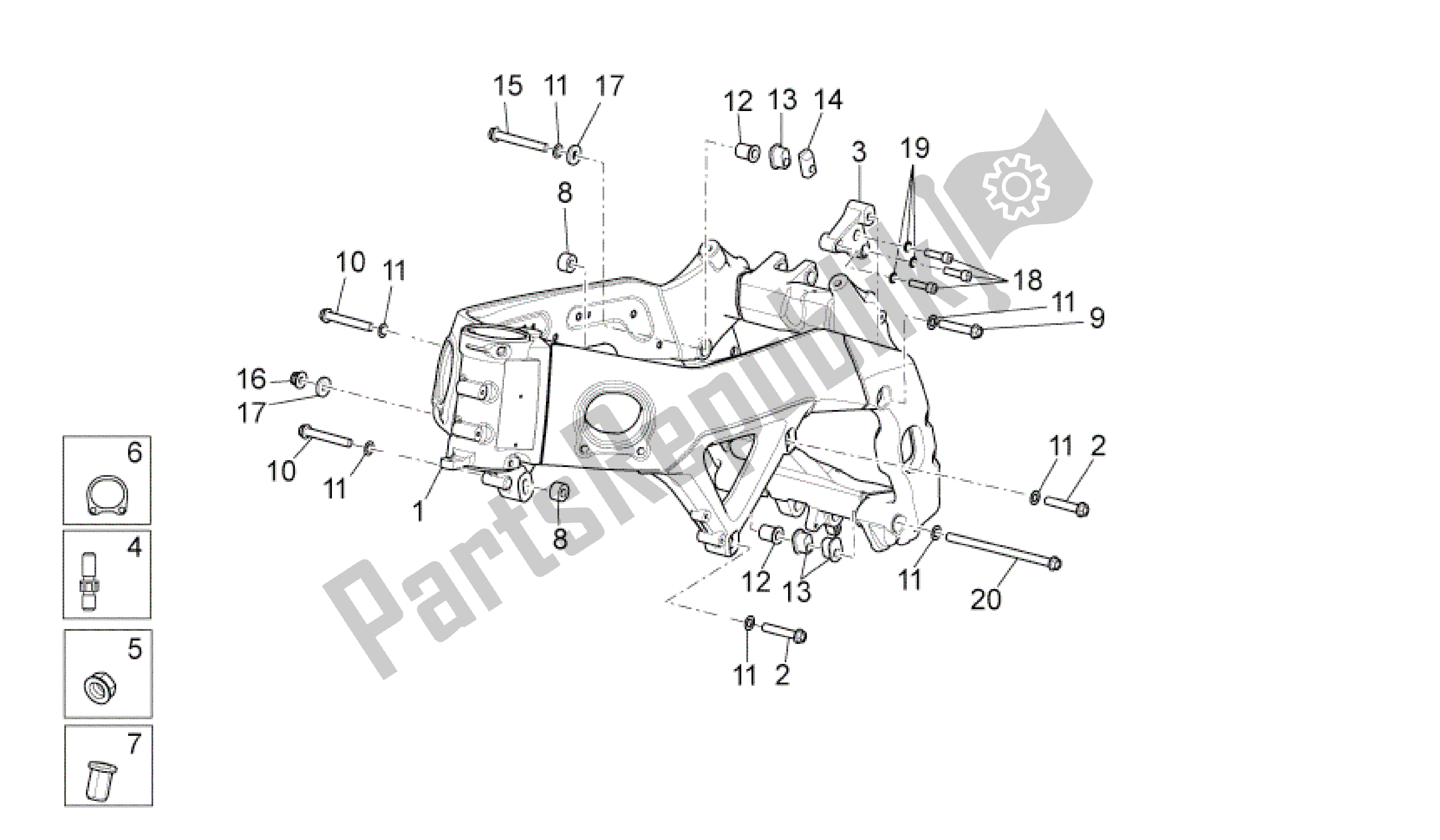 All parts for the Frame I of the Aprilia RSV4 Tuono V4 R Aprc ABS 1000 2014