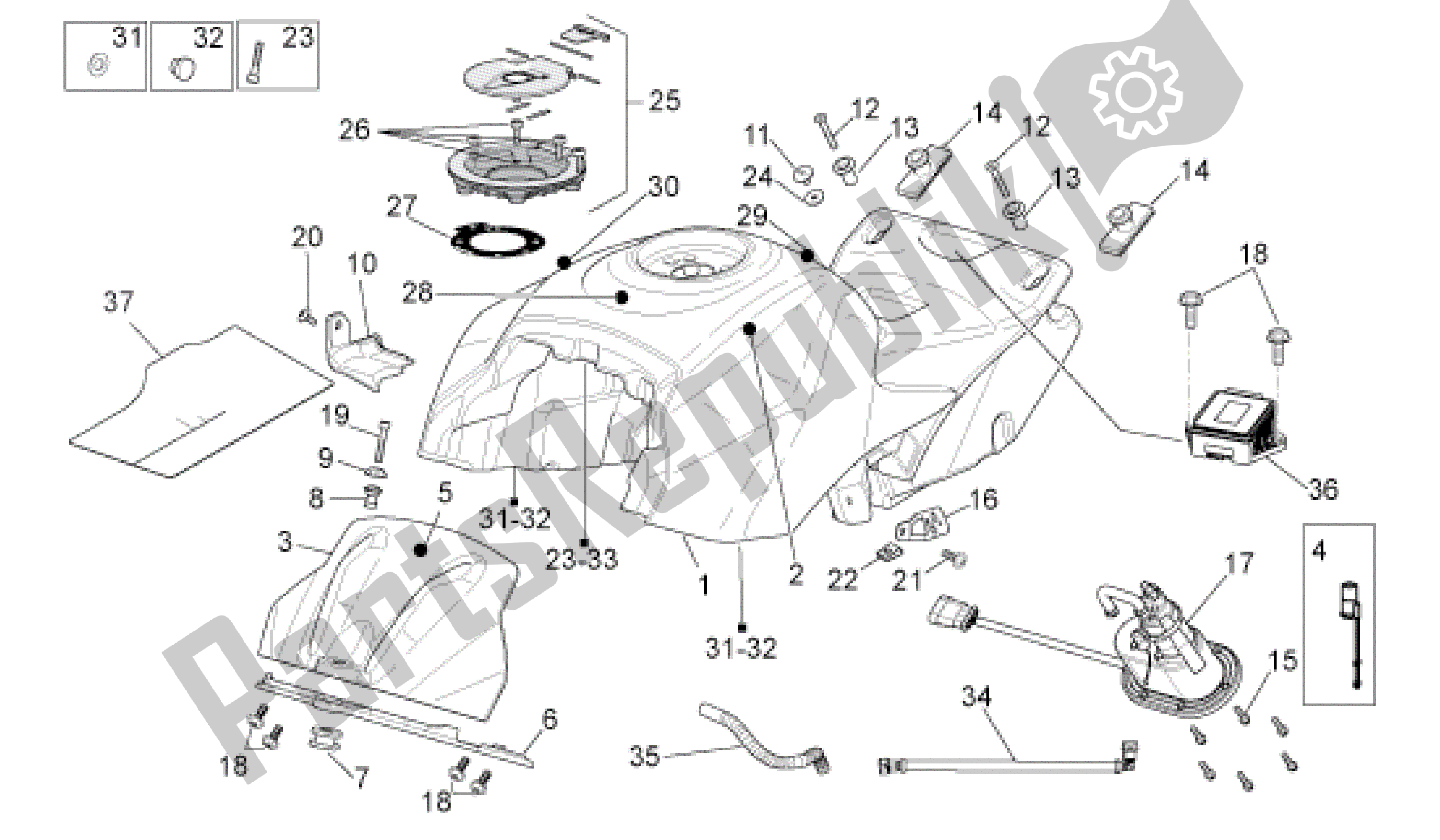 Toutes les pièces pour le Réservoir D'essence du Aprilia RSV4 Tuono V4 R Aprc ABS 1000 2014