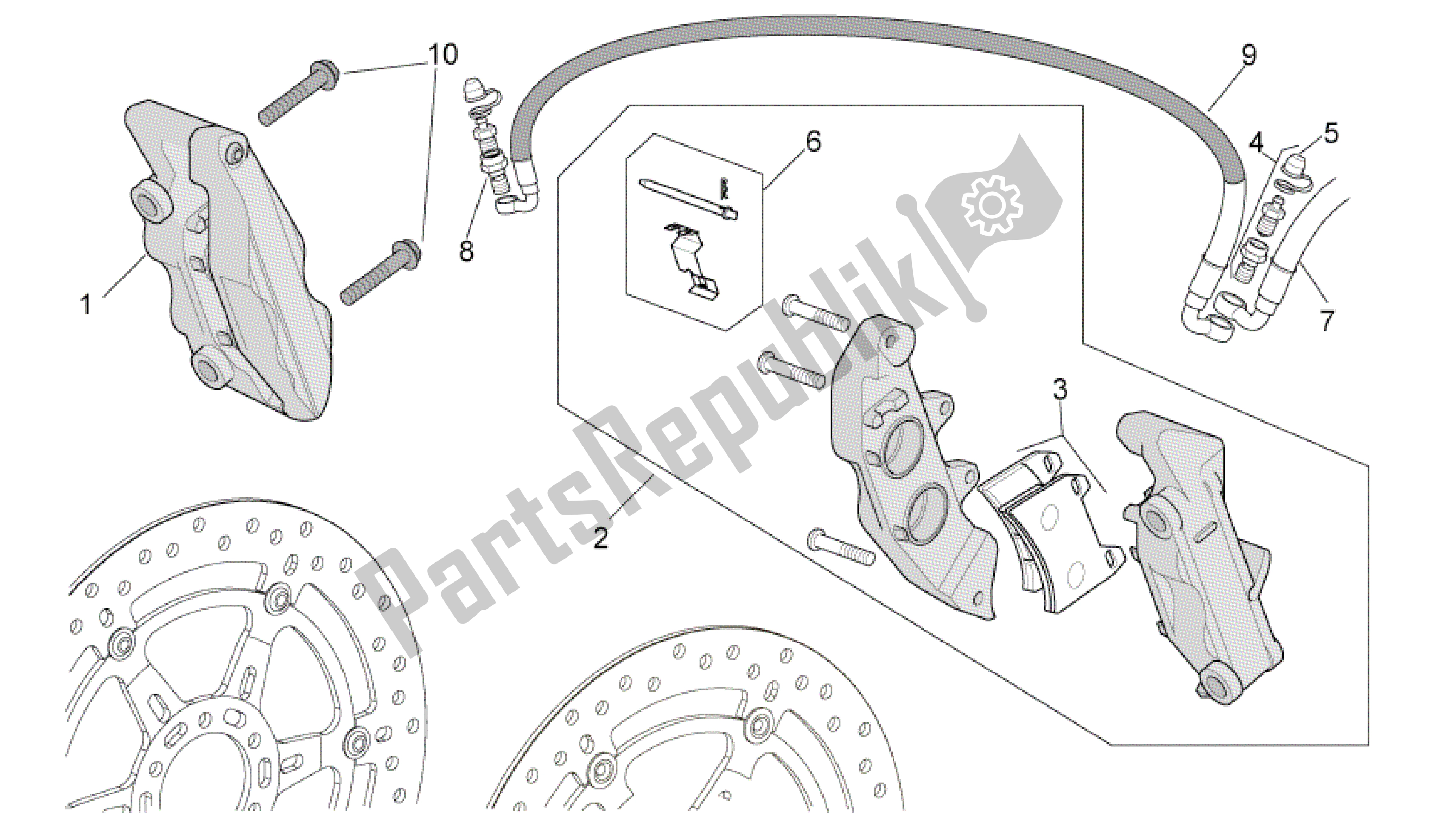 Toutes les pièces pour le étrier De Frein Avant du Aprilia RSV4 Tuono V4 R Aprc ABS 1000 2014