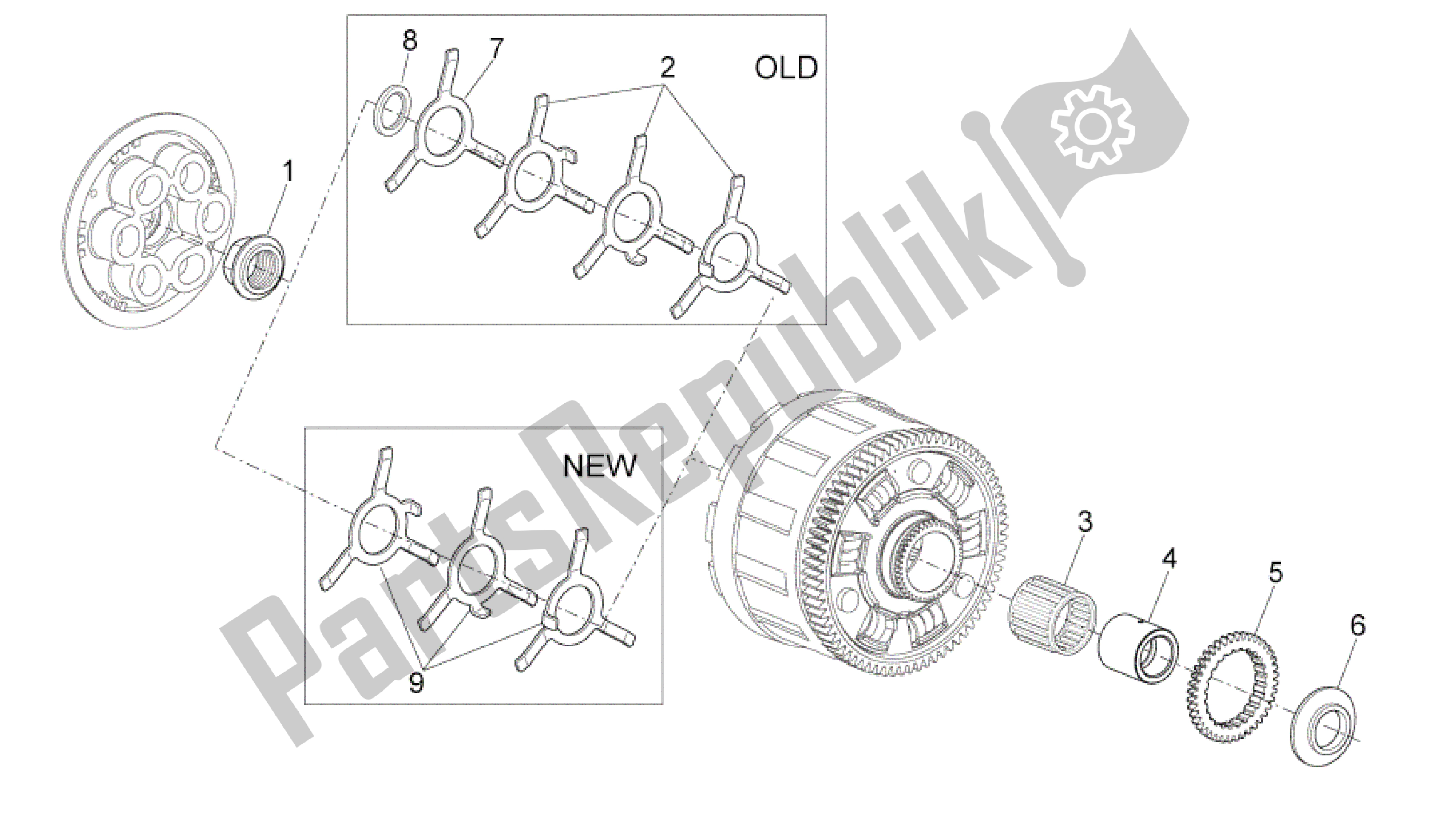 Alle onderdelen voor de Koppeling I van de Aprilia RSV4 Tuono V4 R Aprc ABS 1000 2014