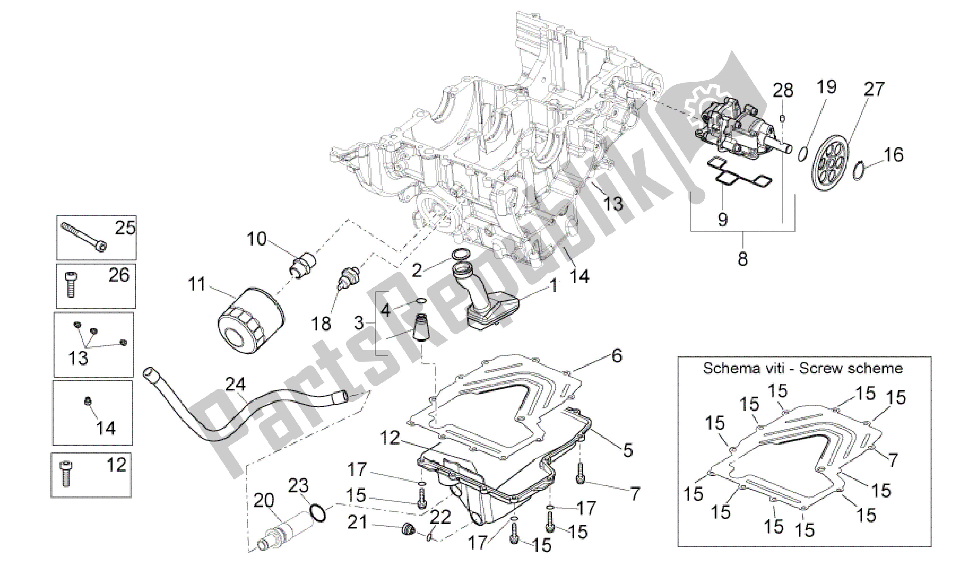 All parts for the Lubrication of the Aprilia RSV4 Tuono V4 R Aprc ABS 1000 2014