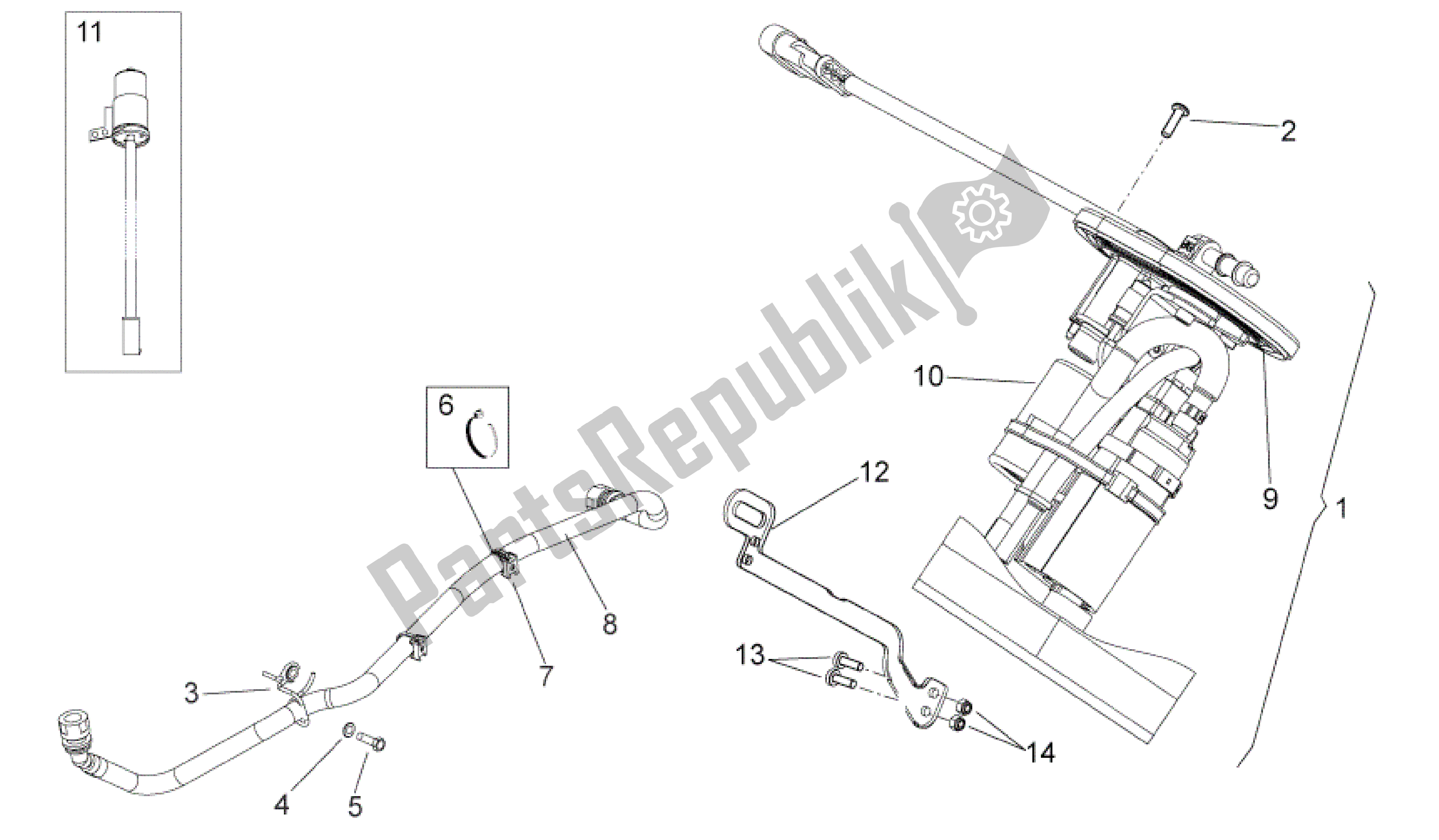 Todas las partes para Bomba De Combustible de Aprilia Dorsoduro 1200 2010 - 2013