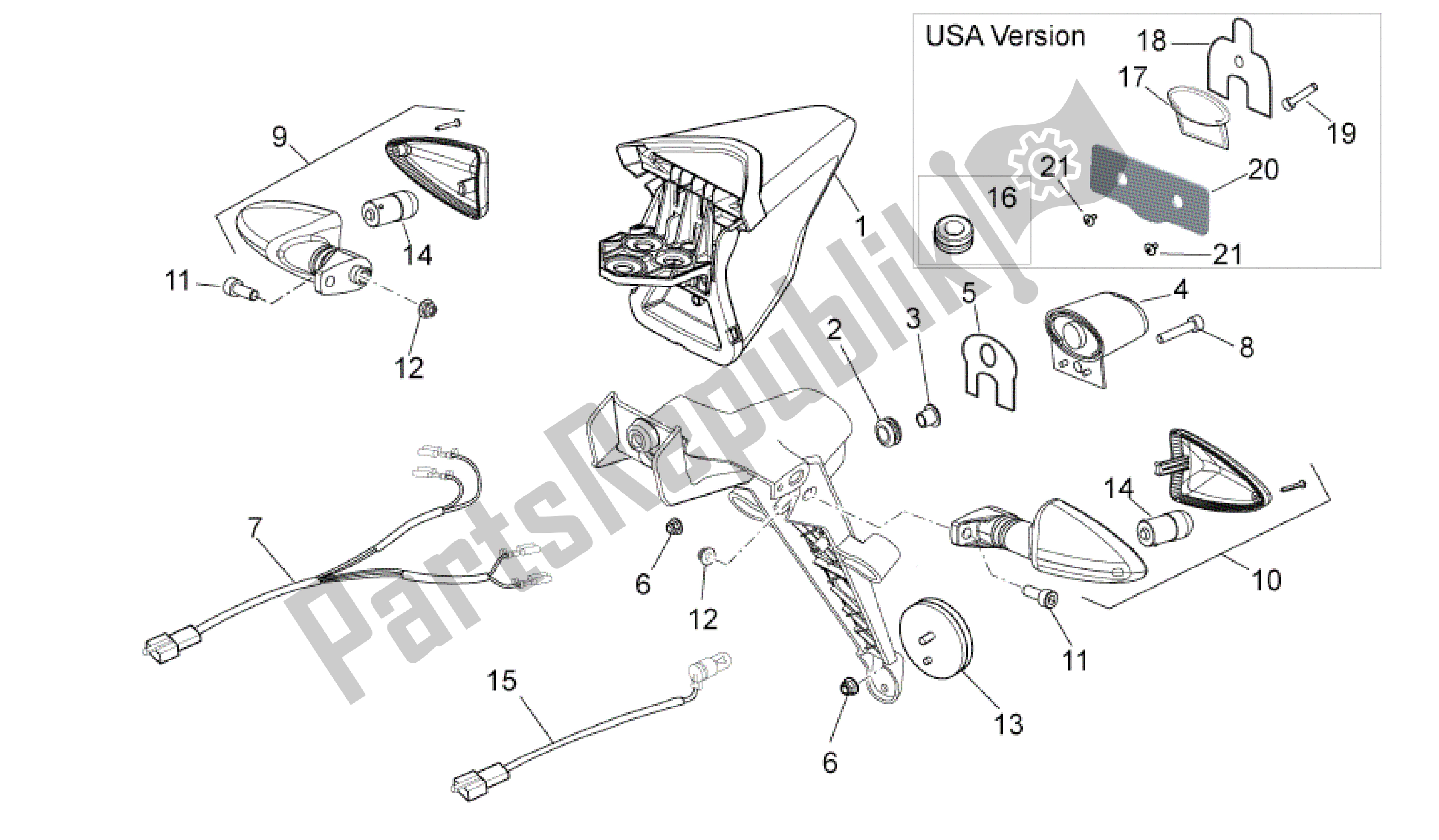 Toutes les pièces pour le Feux Arrière du Aprilia Dorsoduro 1200 2010 - 2013