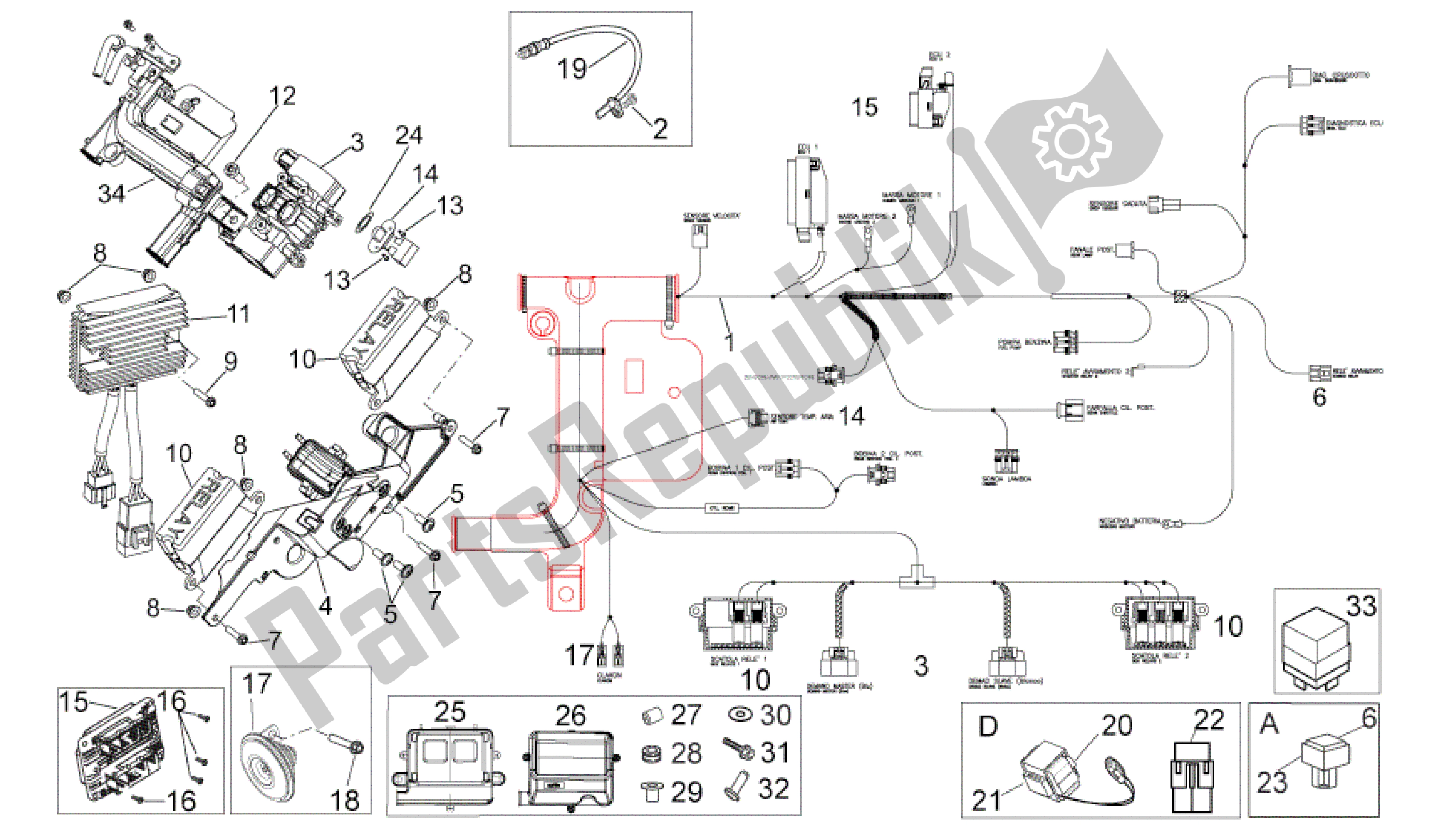 All parts for the Electrical System Ii of the Aprilia Dorsoduro 1200 2010 - 2013