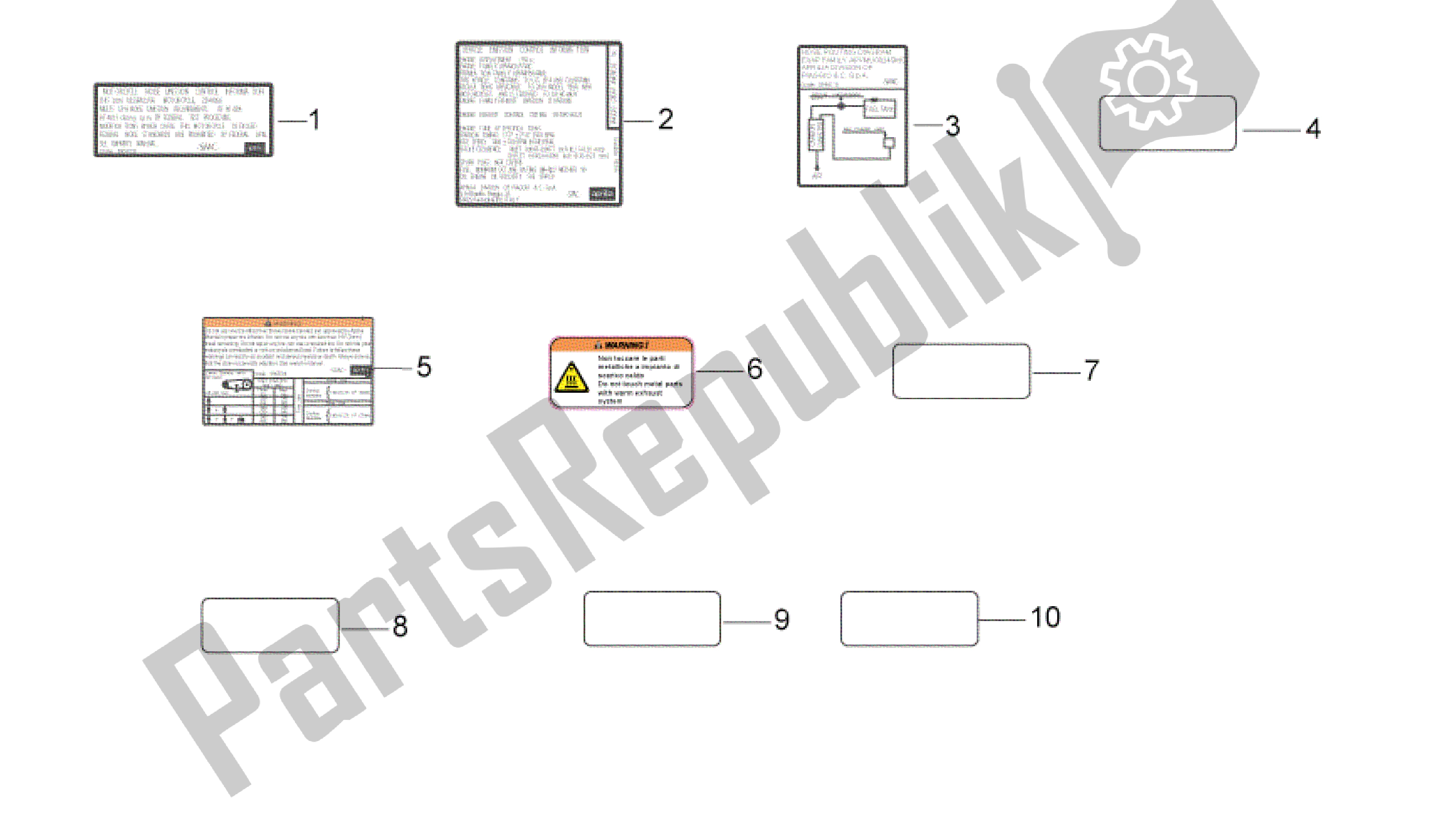 Alle onderdelen voor de Usa Stickers van de Aprilia Dorsoduro 1200 2010 - 2013