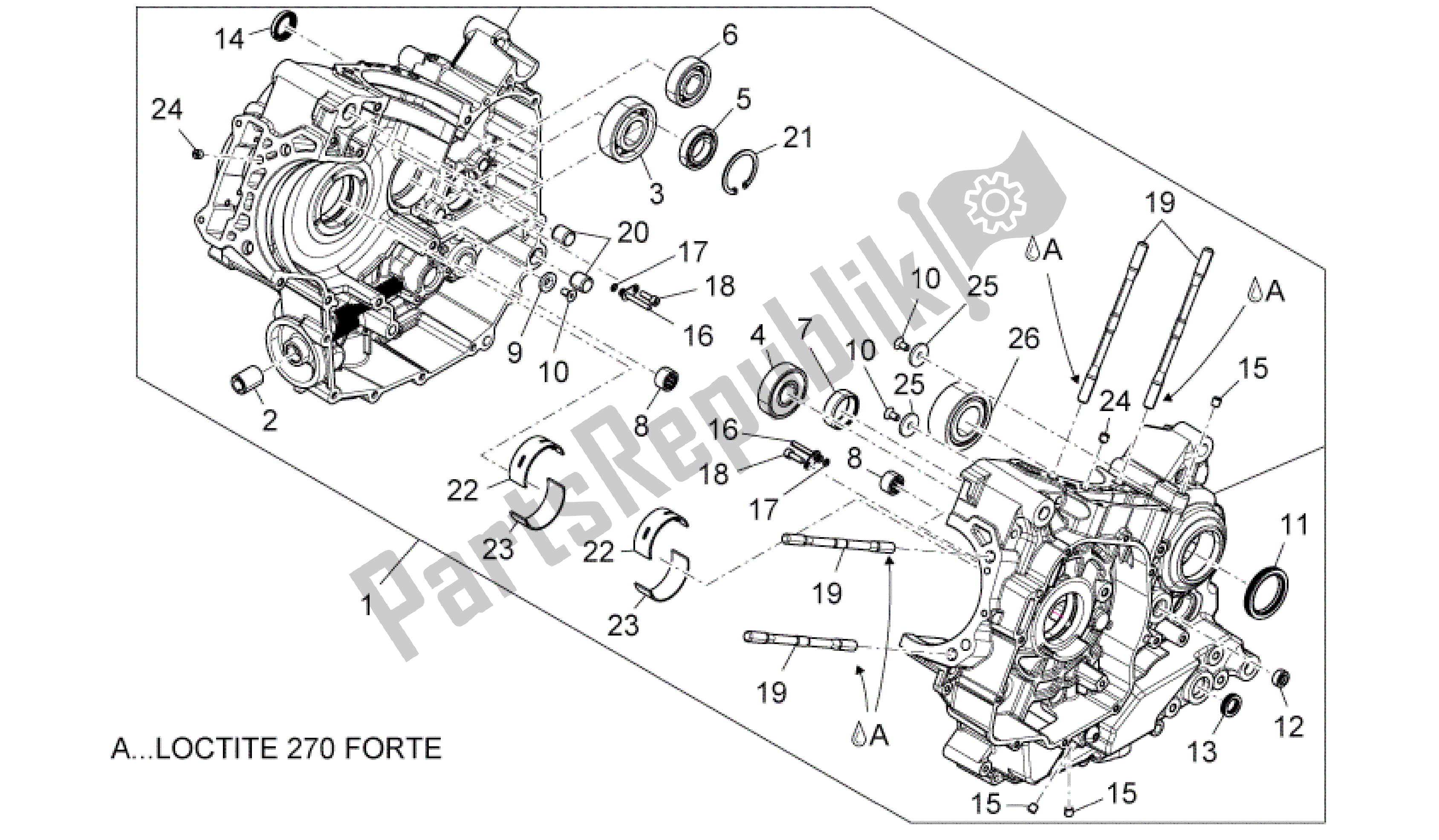 Alle Teile für das Kurbelgehäuse I des Aprilia Dorsoduro 1200 2010 - 2013