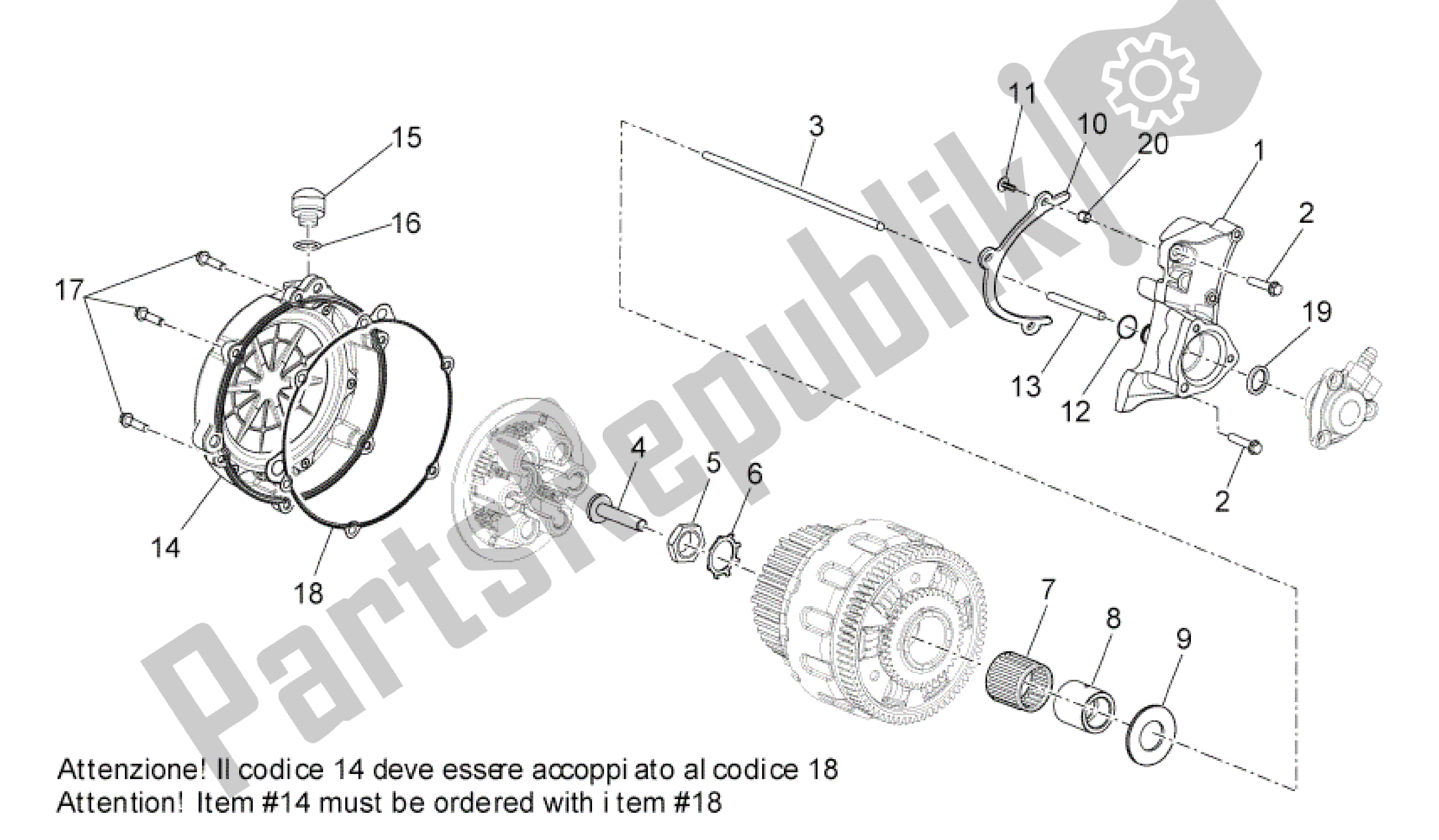 Todas las partes para Embrague I de Aprilia Dorsoduro 1200 2010 - 2013