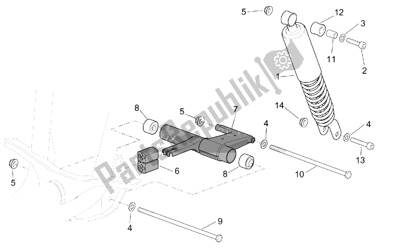 Todas las partes para R. Shock Absorber-connect. Varilla de Aprilia Scarabeo 100 4T E2 2001