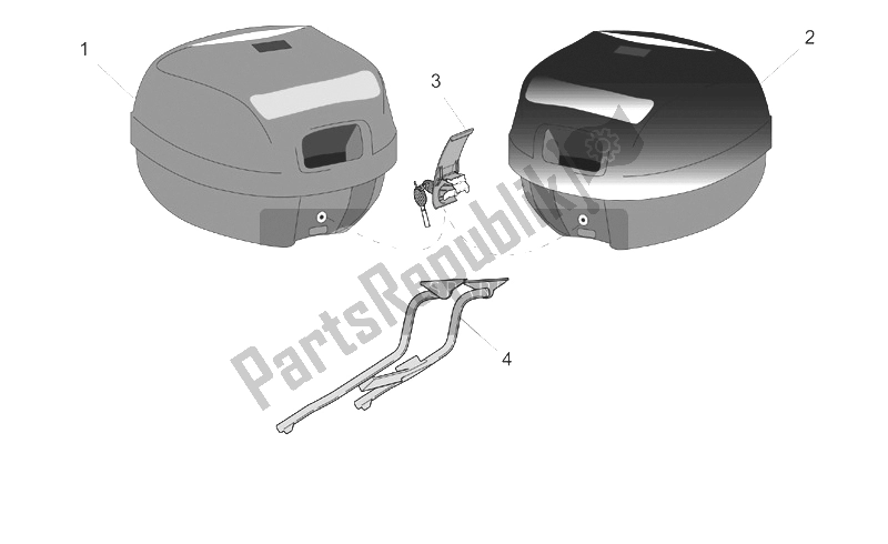 All parts for the Acc. - Top/cases, Side Cases of the Aprilia SR 50 H2O Ditech E2 2002