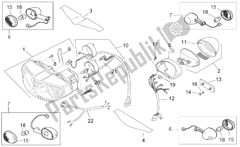 Tutte le parti per il Luci del Aprilia RS 125 Tuono 2003