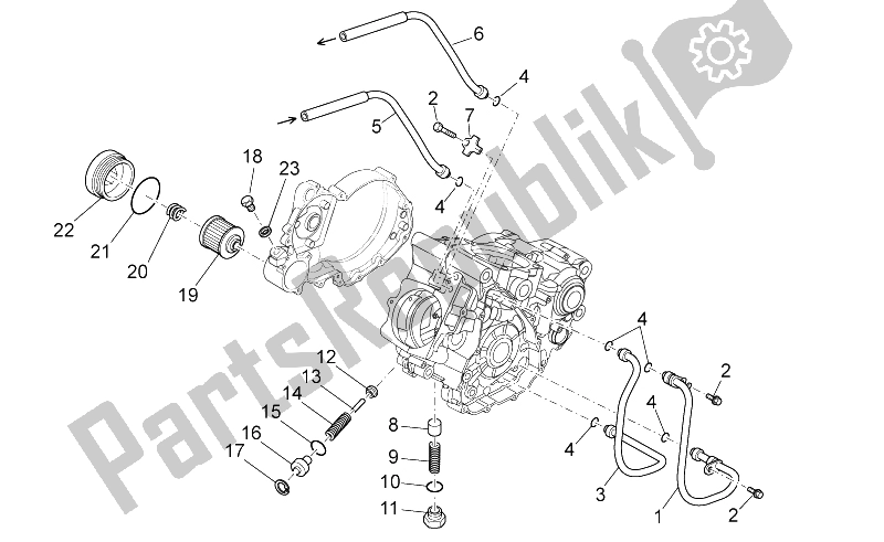 Todas as partes de Lubrificação do Aprilia RXV 450 550 2009