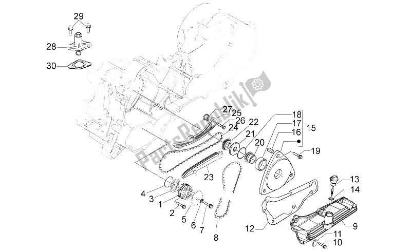All parts for the Oil Pump of the Aprilia Scarabeo 50 4T 4V NET 2010