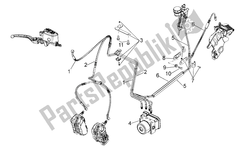 All parts for the Abs Brake System of the Aprilia Dorsoduro 750 ABS 2008